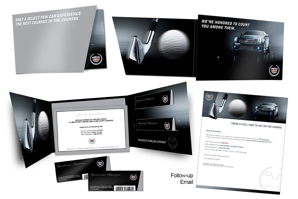 Cadillac Golf Mailer Invite Piece