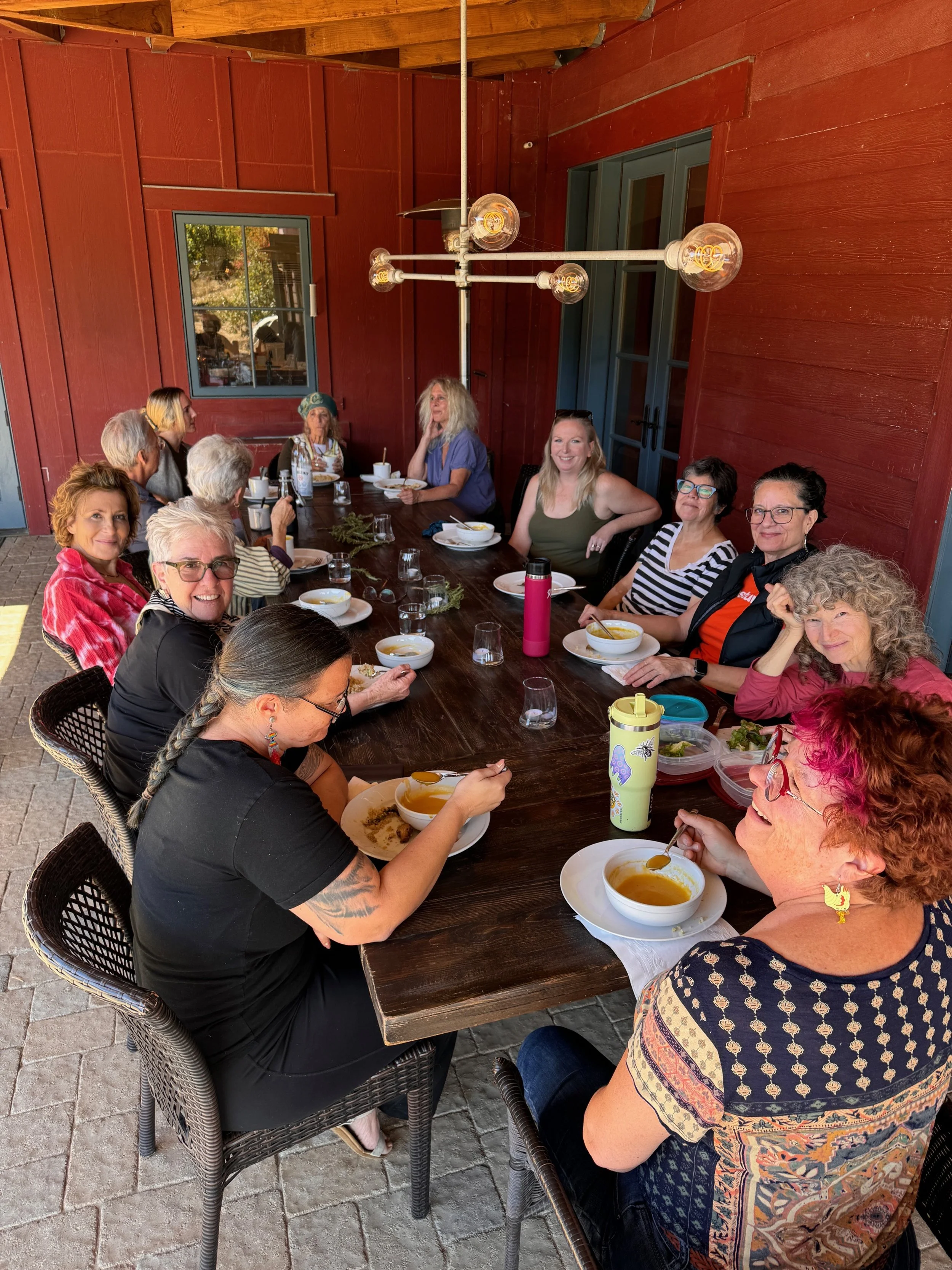 Around the table, Lunch at Willow pond