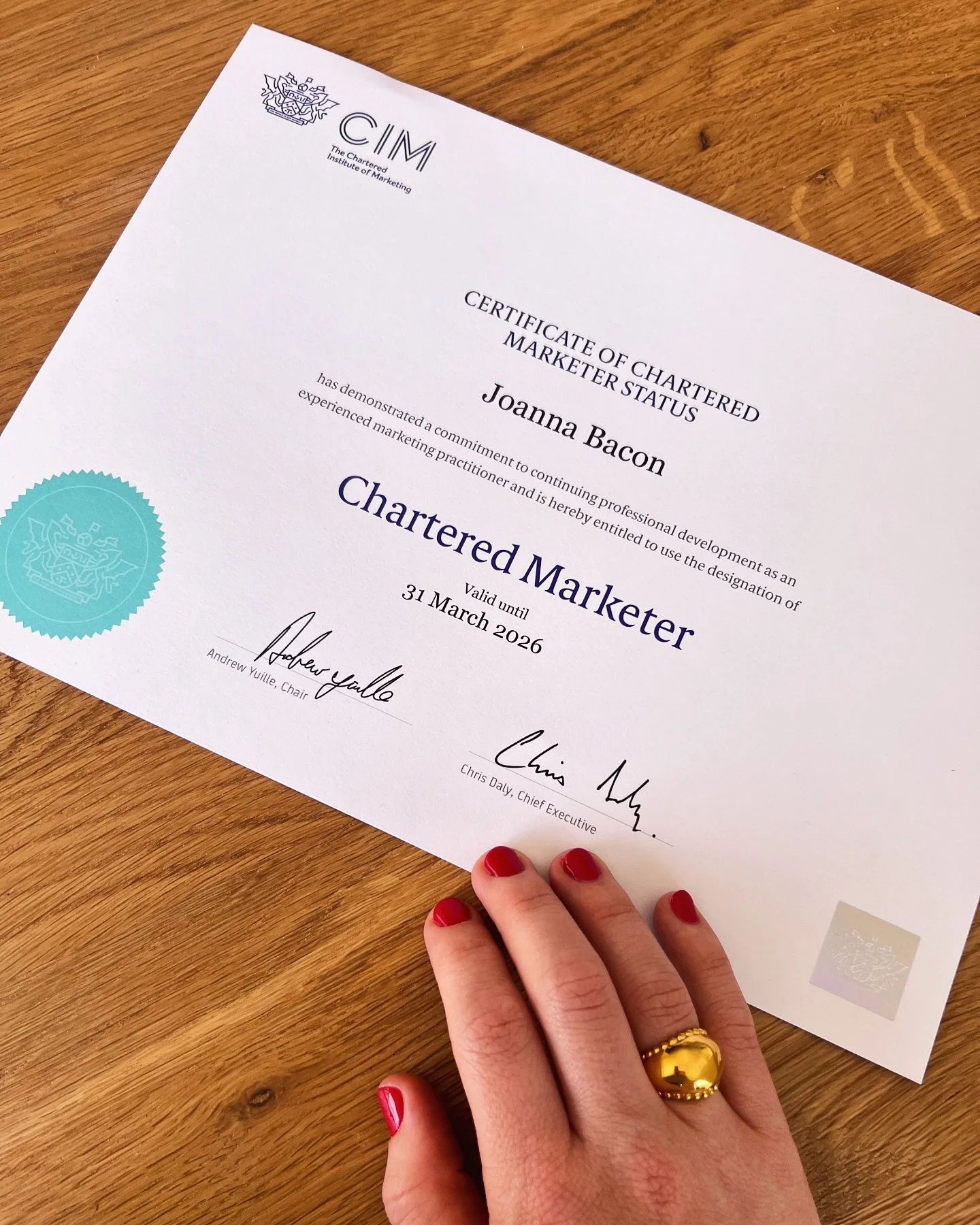 Happy Tuesday all! ✨ Today my @cim_marketing 2025/26 CPD certificate came in the post. For the past 9 years, since I graduated with a marketing management degree, I have committed to keeping up with my professional development, staying up to date wit