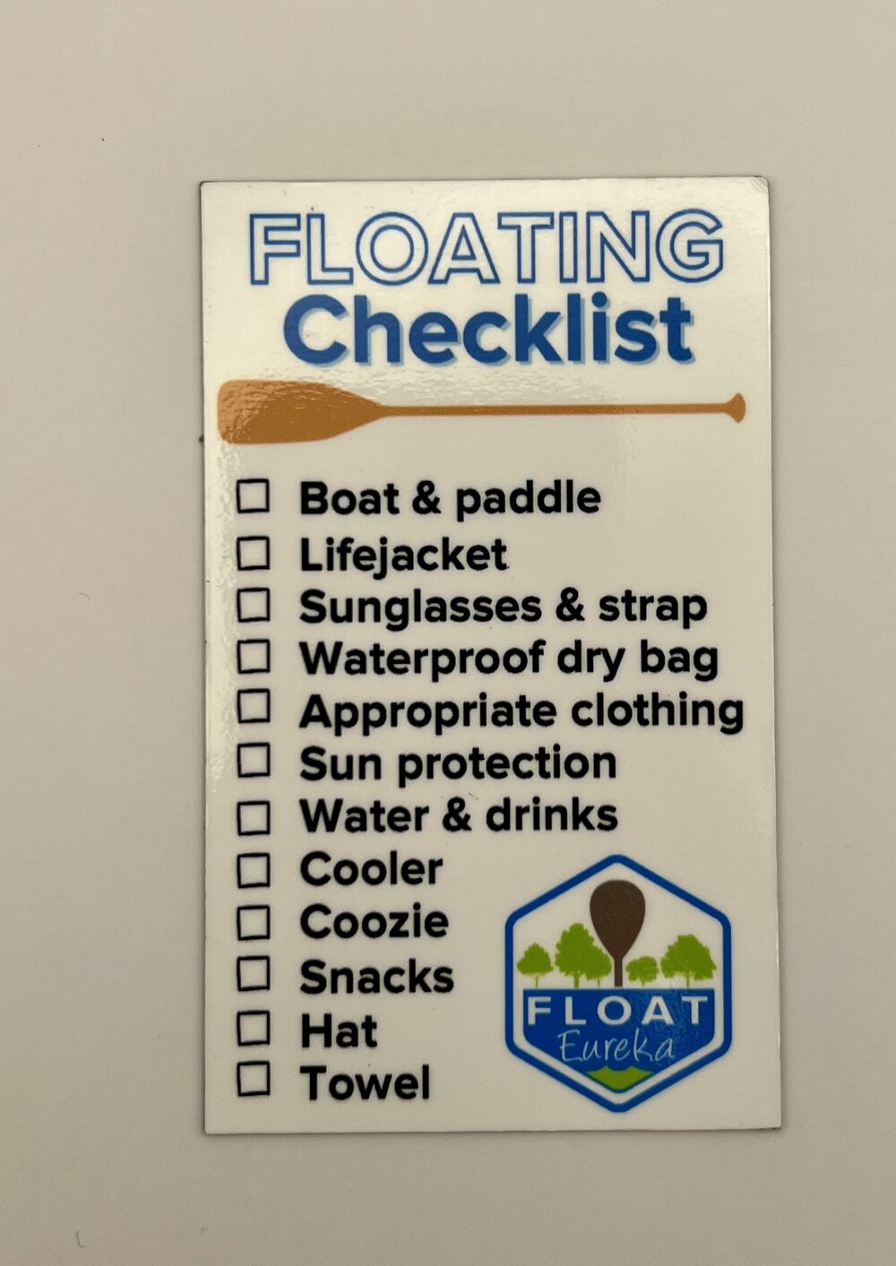 Float Trip Checklist - Magnet — Float Eureka