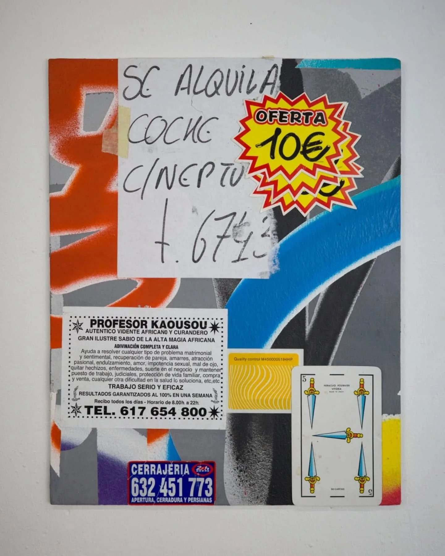 #180 #painting #ivngzmn

La serie FORUM resalta la capacidad gr&aacute;fica y material que presentan los papeles, avisos, stickers entre otros objetos que he recopilado en las calles de Barcelona.
_____

FORUM #016
Pintura en spray, acr&iacute;lico, 