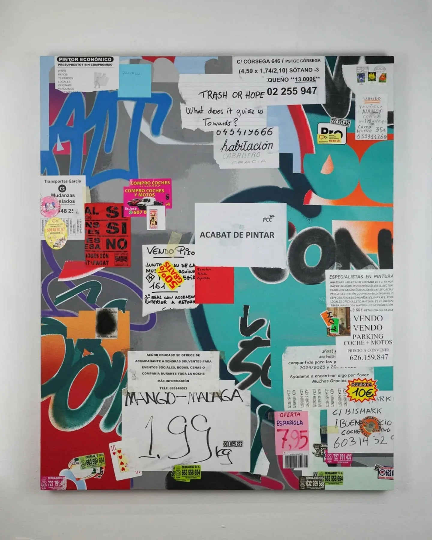 #190 #painting #ivngzmn

La serie FORUM resalta la capacidad gr&aacute;fica y material que presentan los papeles, avisos, stickers entre otros objetos que he recopilado en las calles de Barcelona.

Estos fragmentos urbanos, cargados de historia y tr&