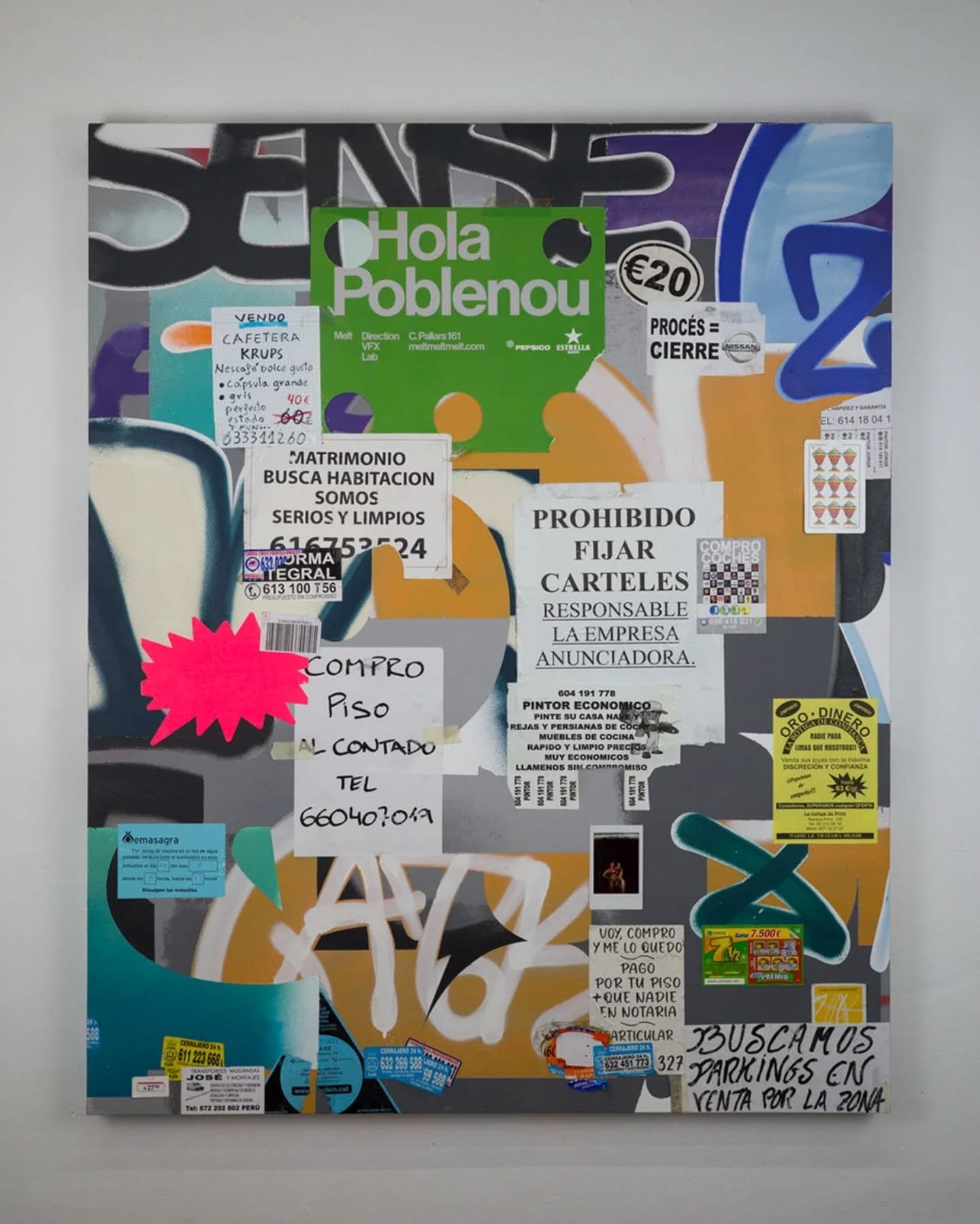 #191 #painting #ivngzmn

La serie FORUM resalta la capacidad gr&aacute;fica y material que presentan los papeles, avisos, stickers entre otros objetos que he recopilado en las calles de Barcelona.

Estos fragmentos urbanos, cargados de historia y tr&