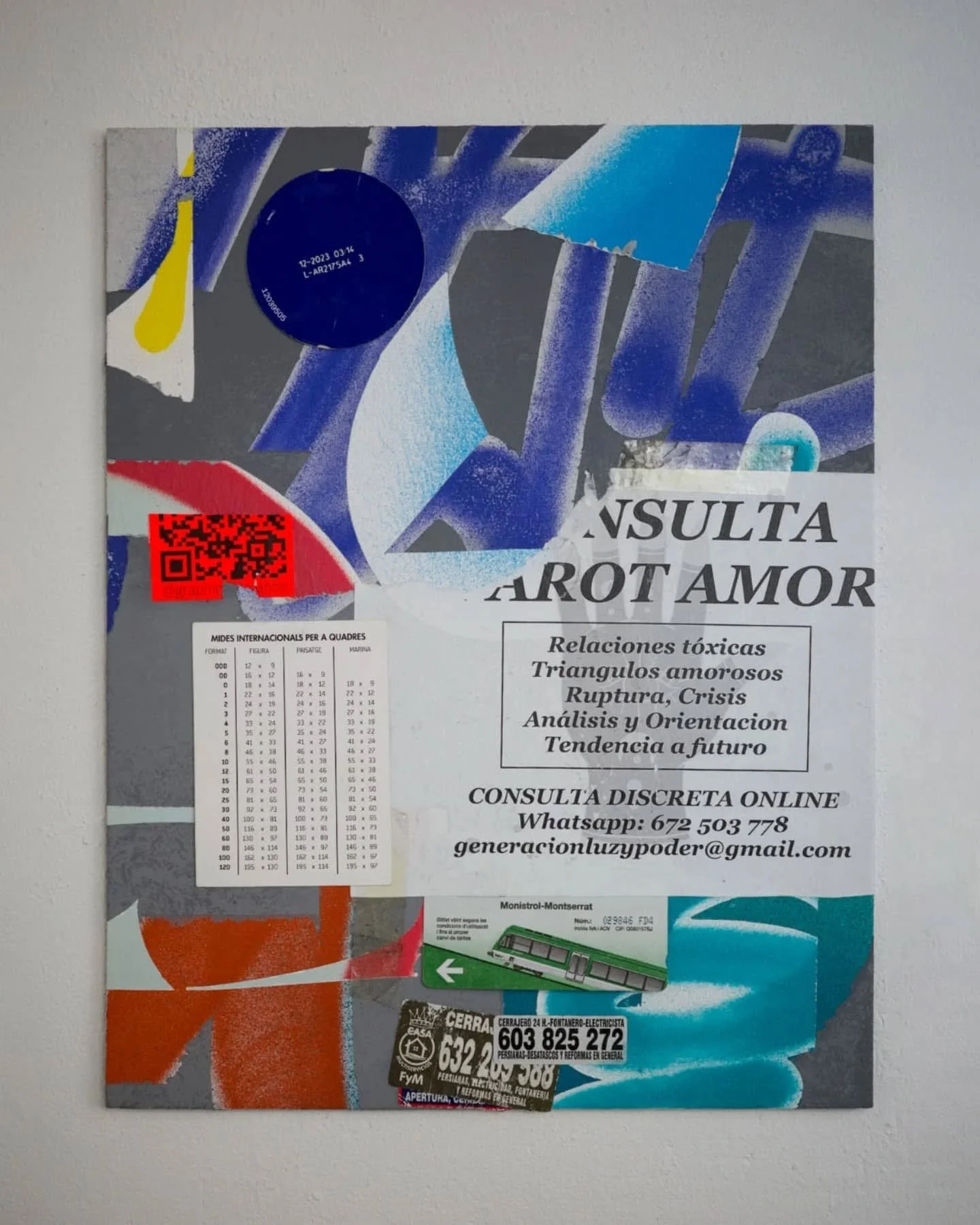 #184 #painting #ivngzmn

La serie FORUM resalta la capacidad gr&aacute;fica y material que presentan los papeles, avisos, stickers entre otros objetos que he recopilado en las calles de Barcelona.
_____

FORUM #020
Pintura en spray, acr&iacute;lico, 