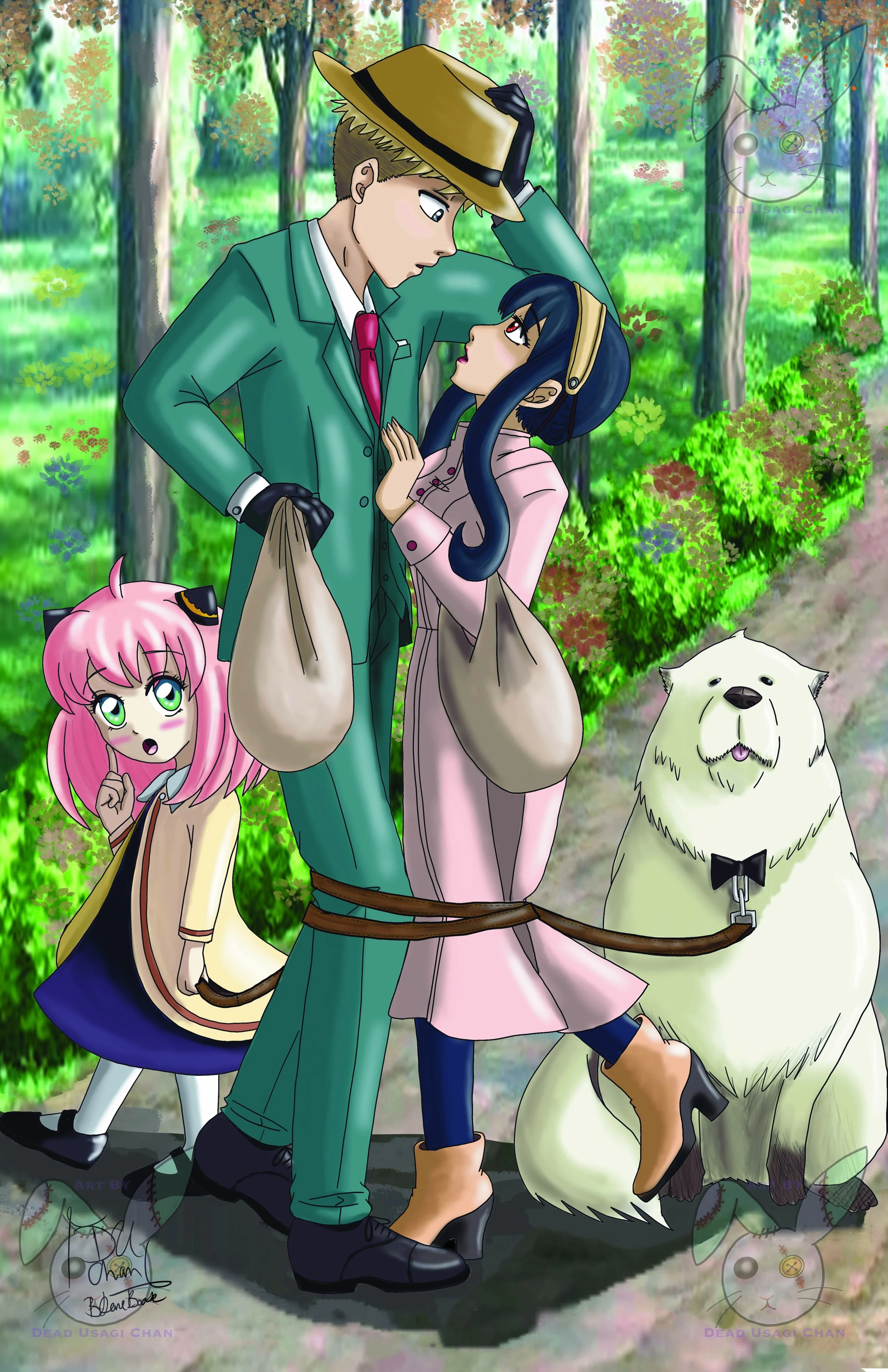 Spy x Family, someone is a bit tied up, Hmm, I wonder who did that, inspired by the scene from 101 Dalmatians.