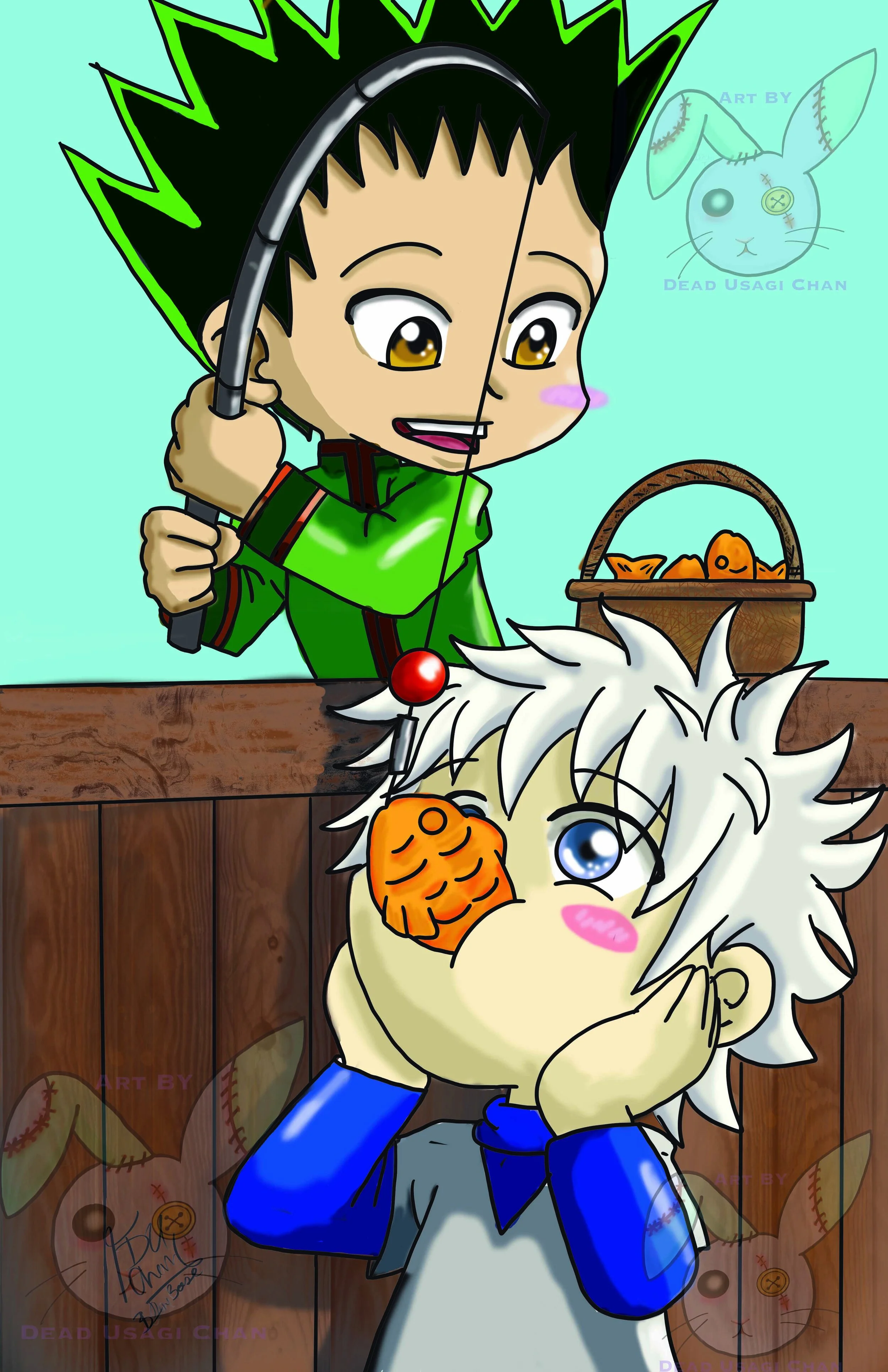 Gon went fishing a caught a Killua, From HunterXHunter