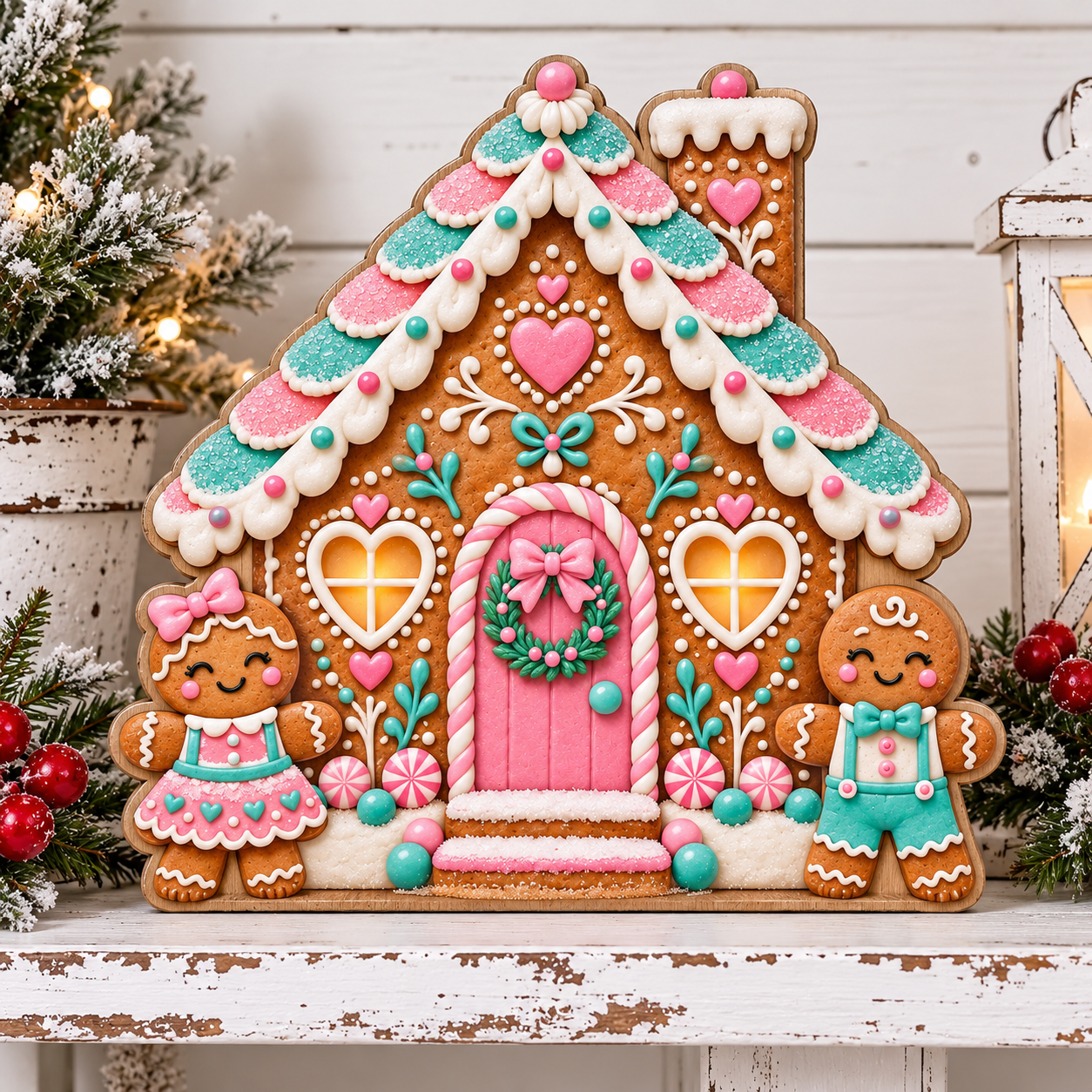 Pastel Gingerbread House Holiday Display.png
