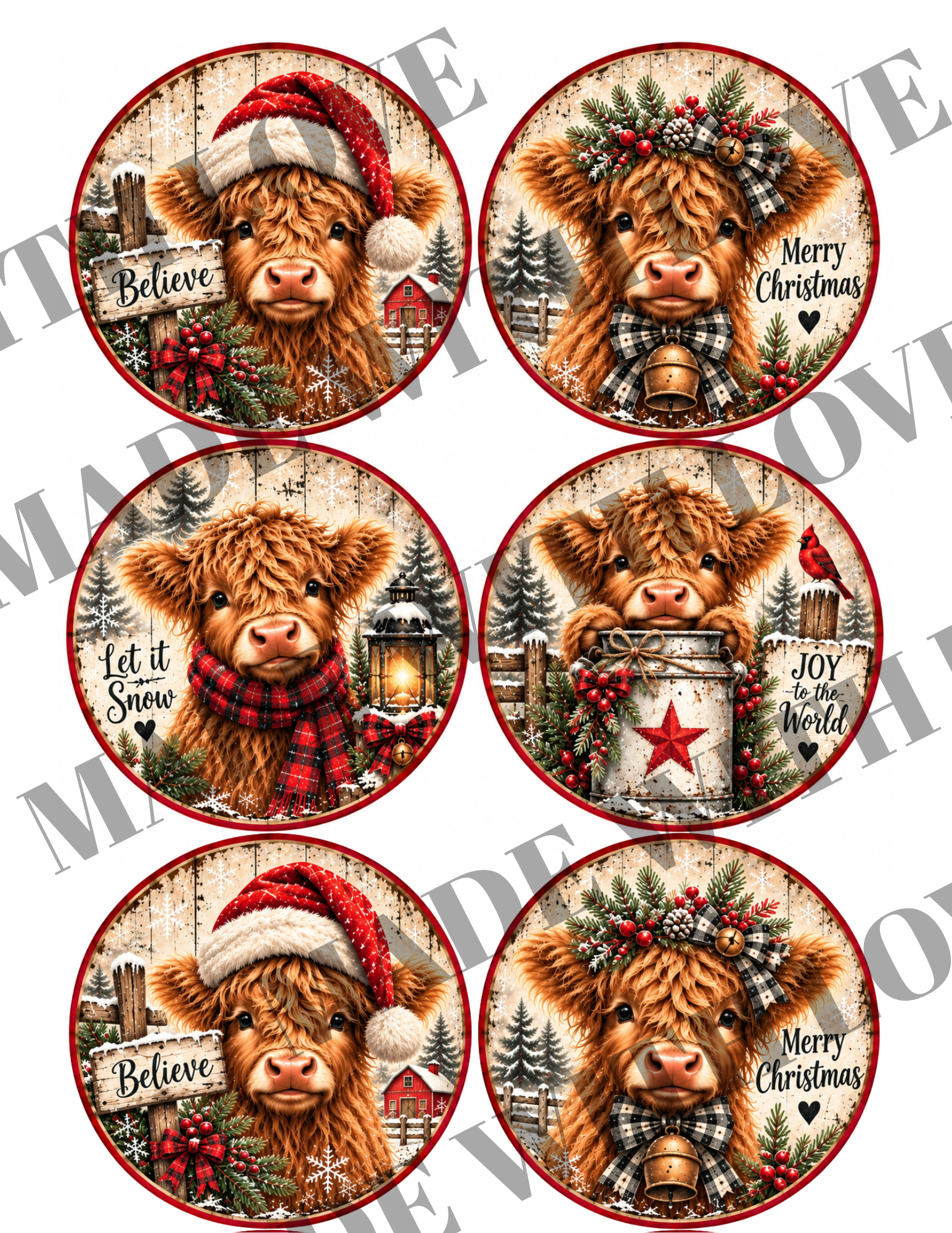 Cow ornaments DOWNLOADS ONLY