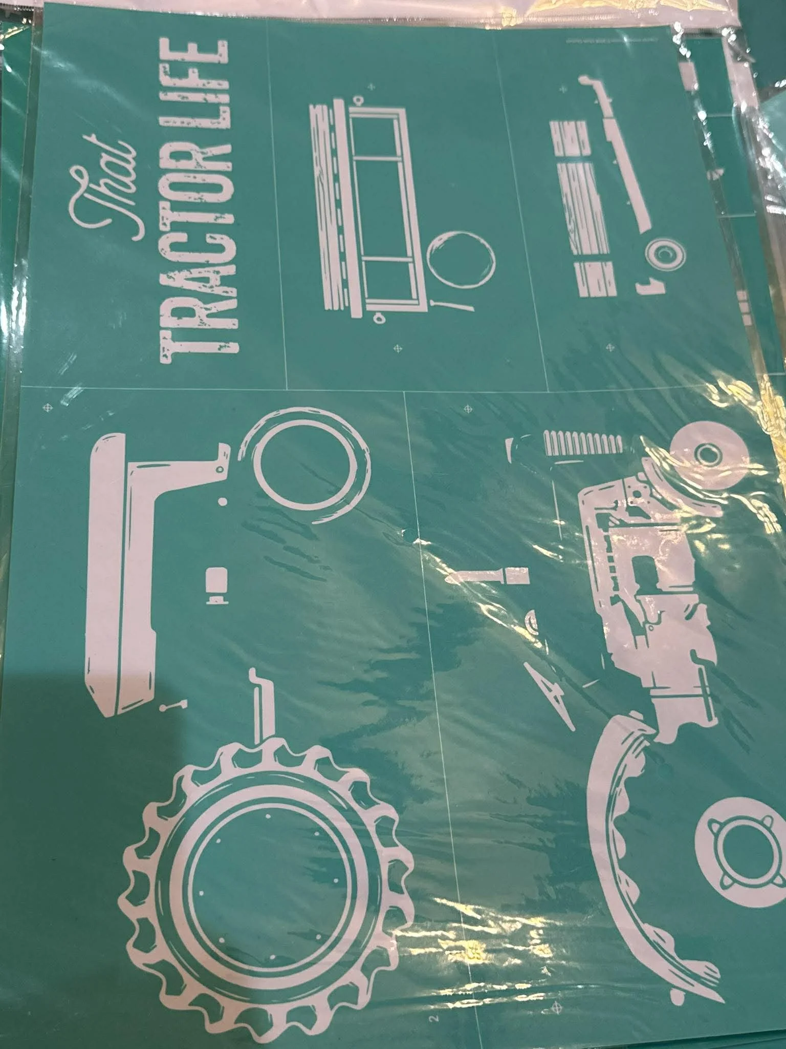 tractor stencil 12x18