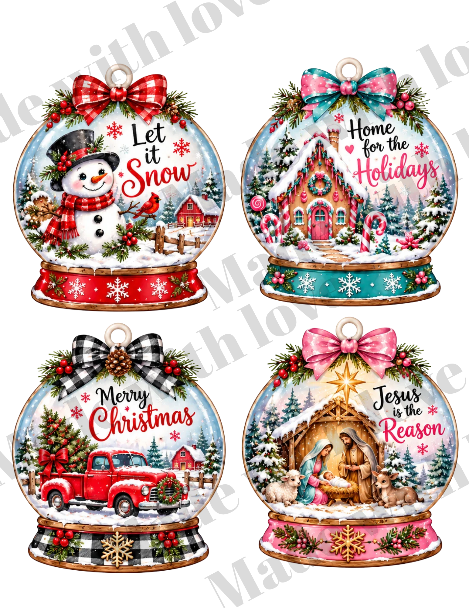 Christmas Globe 4.5 inch Print download only