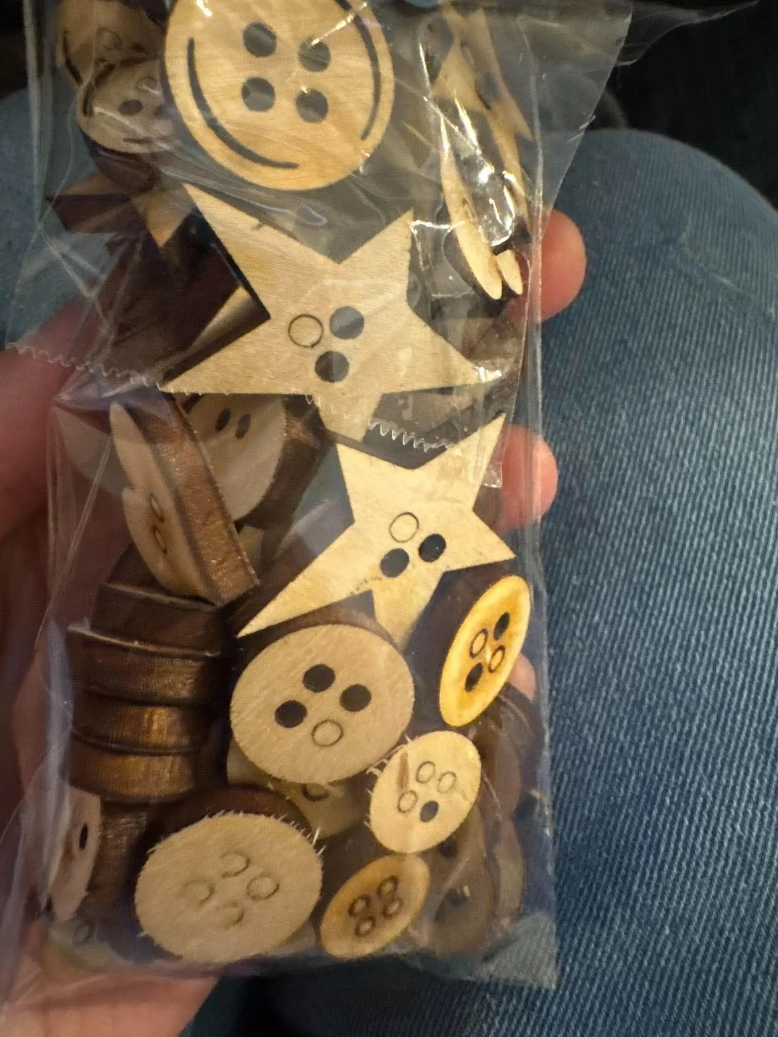 Button mini bag wood