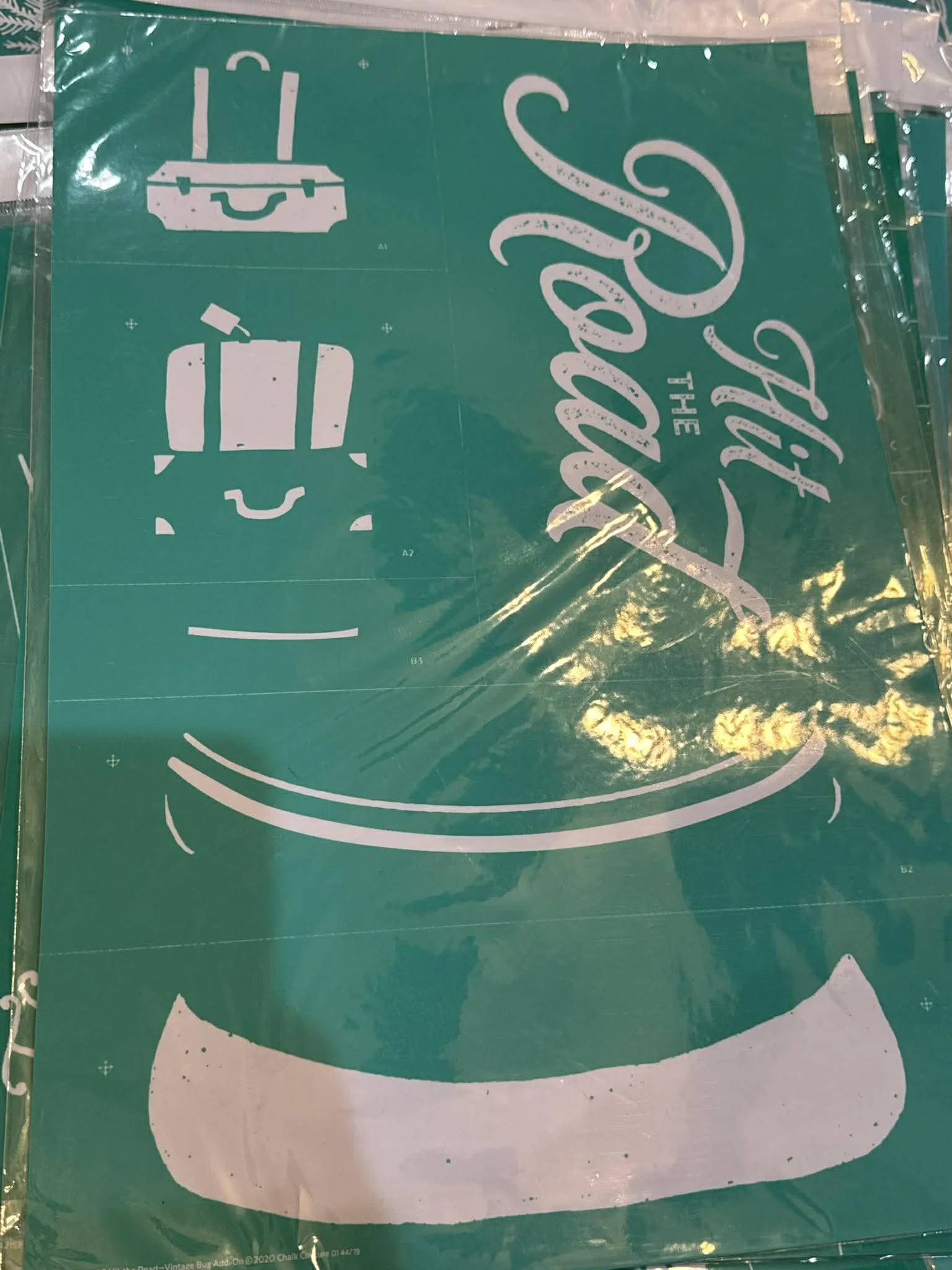 The road canoe 12x18 stencil