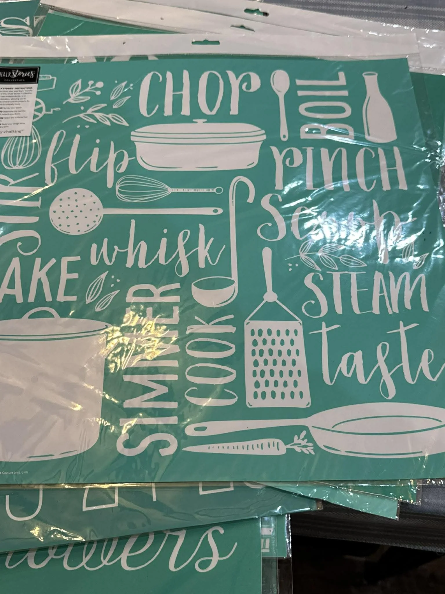 kitchen stencil 18x18