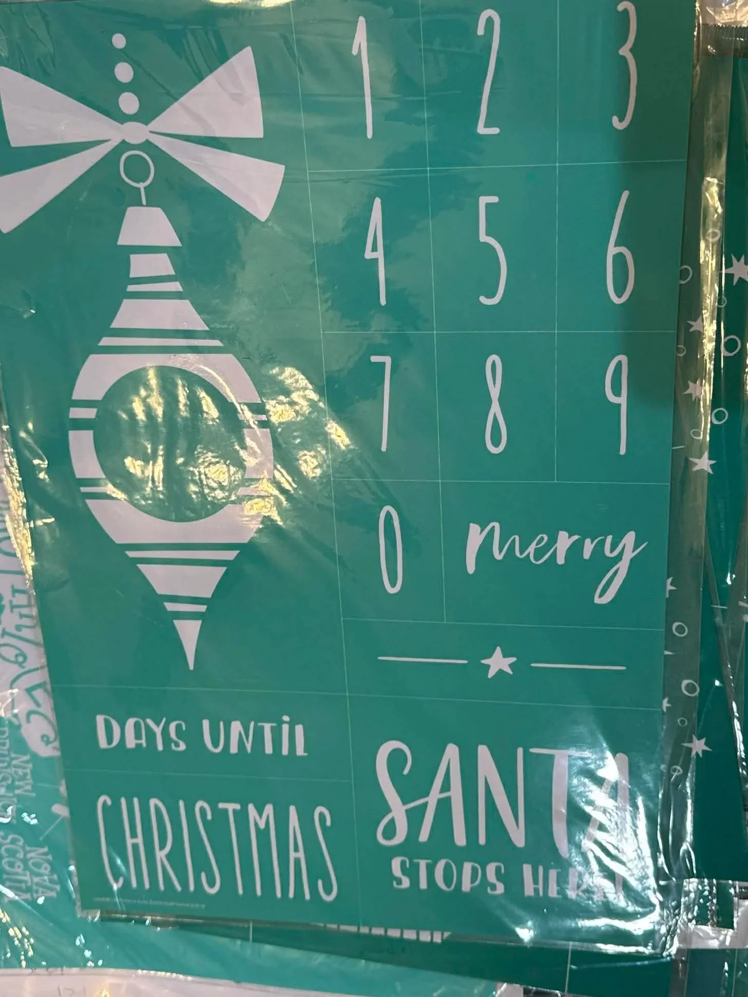 christmas countdown stencil 12x18