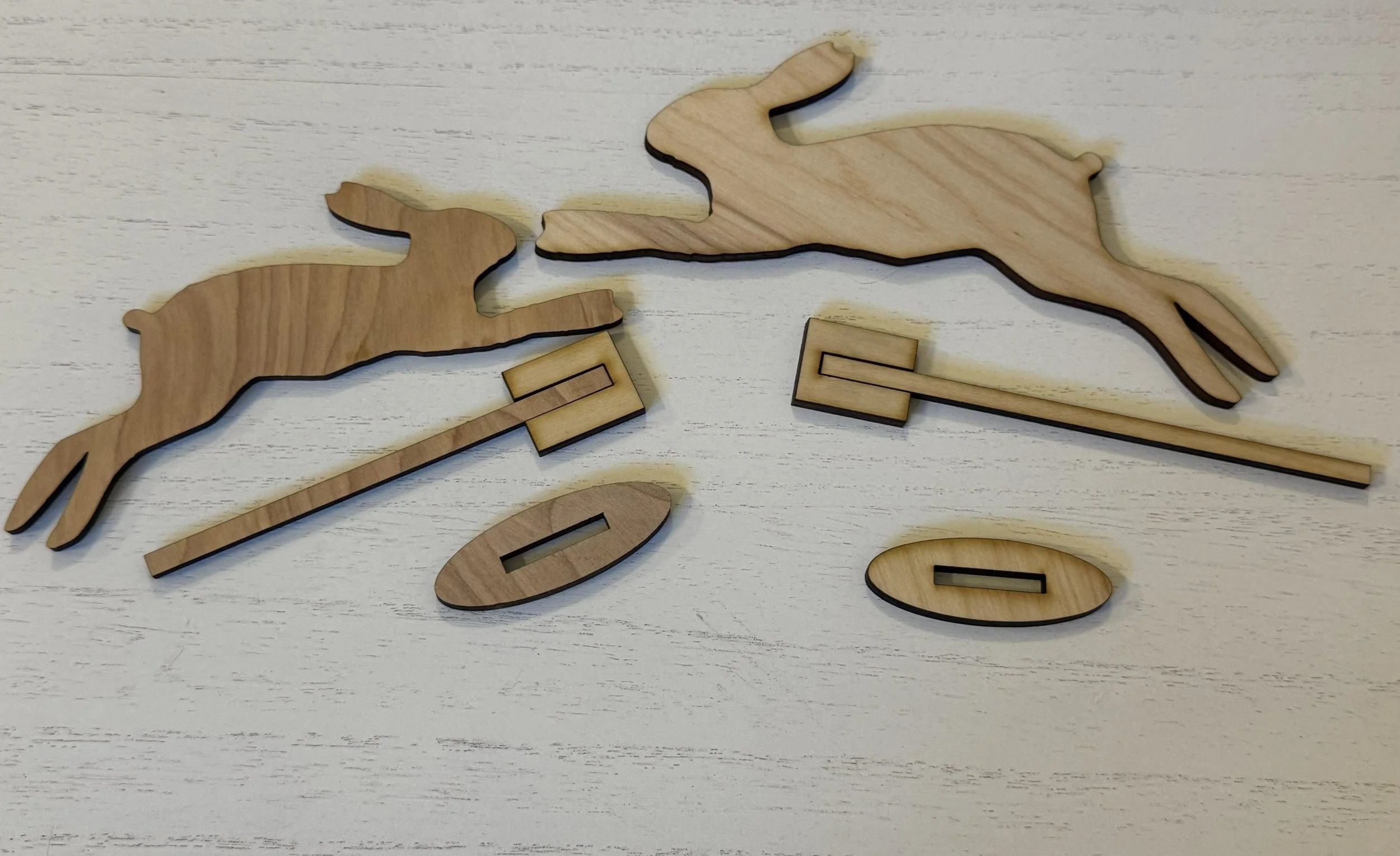 Bunnys with stands 7 inch set