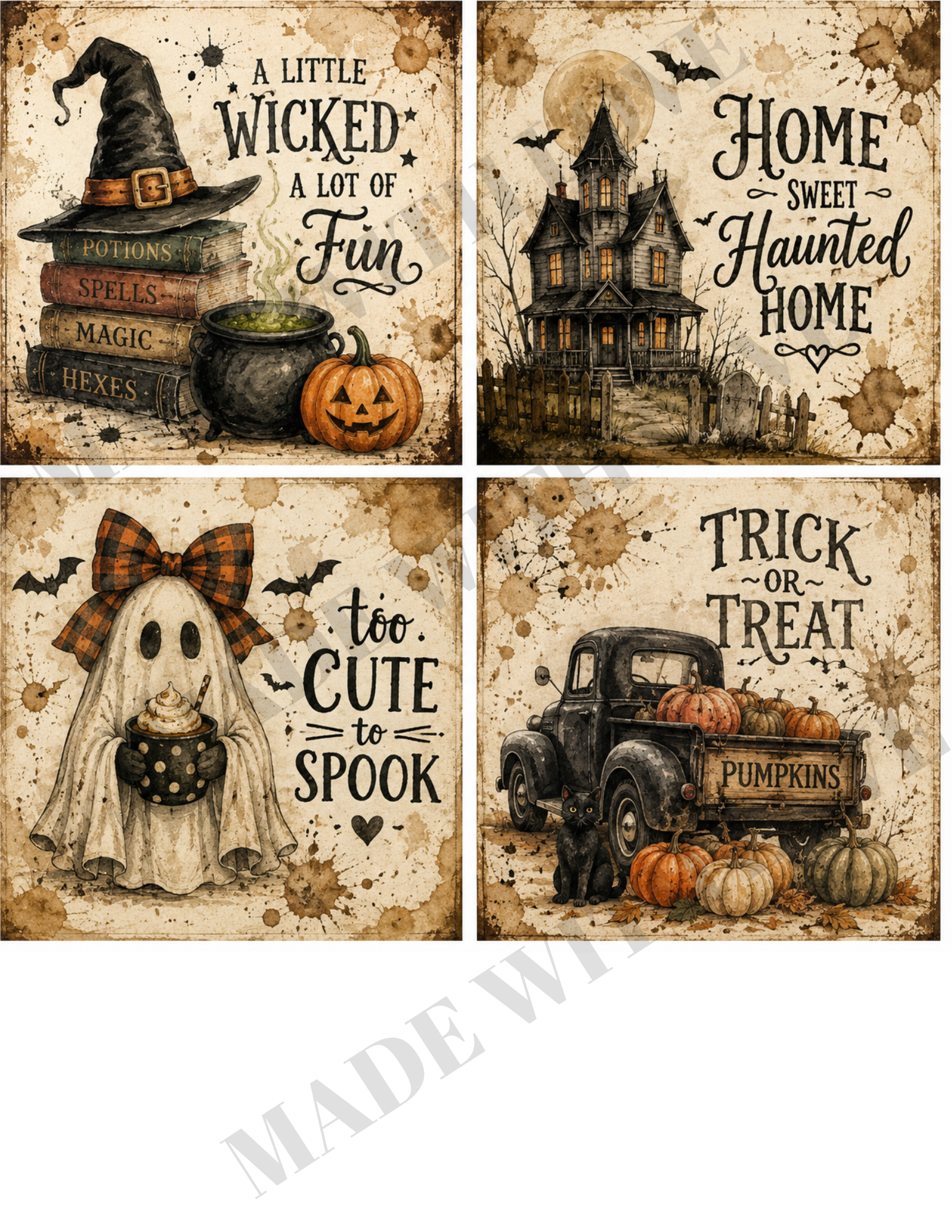 Your PRINT at HOME fall set of 4 DOWNLOAD ONLY