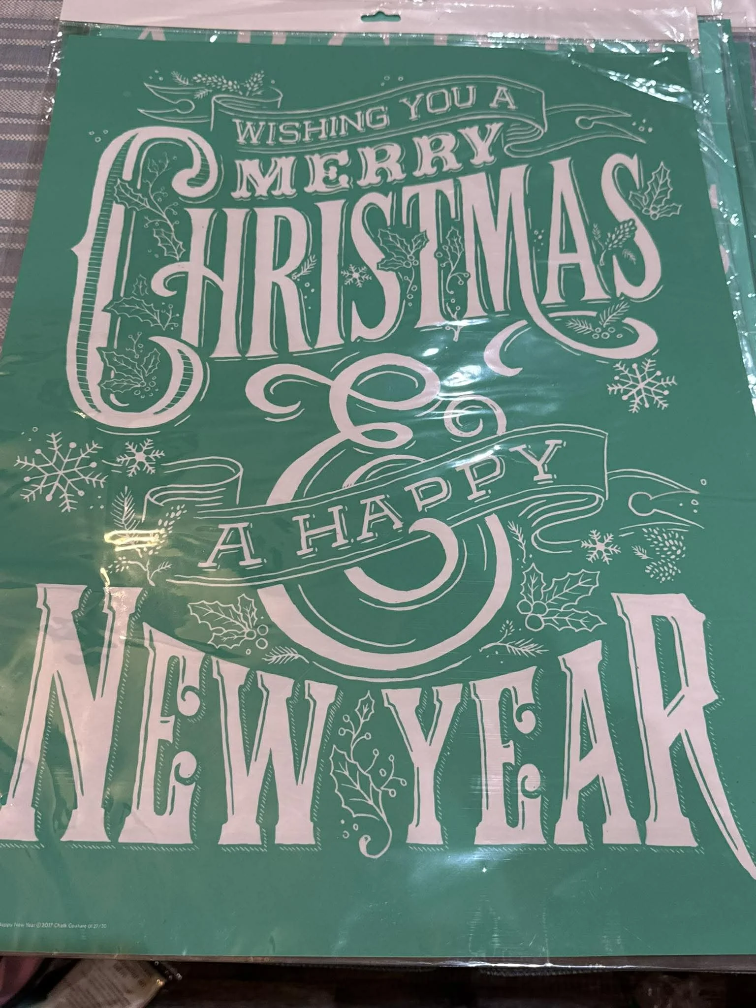 Christmas and new year 24x18 stencil