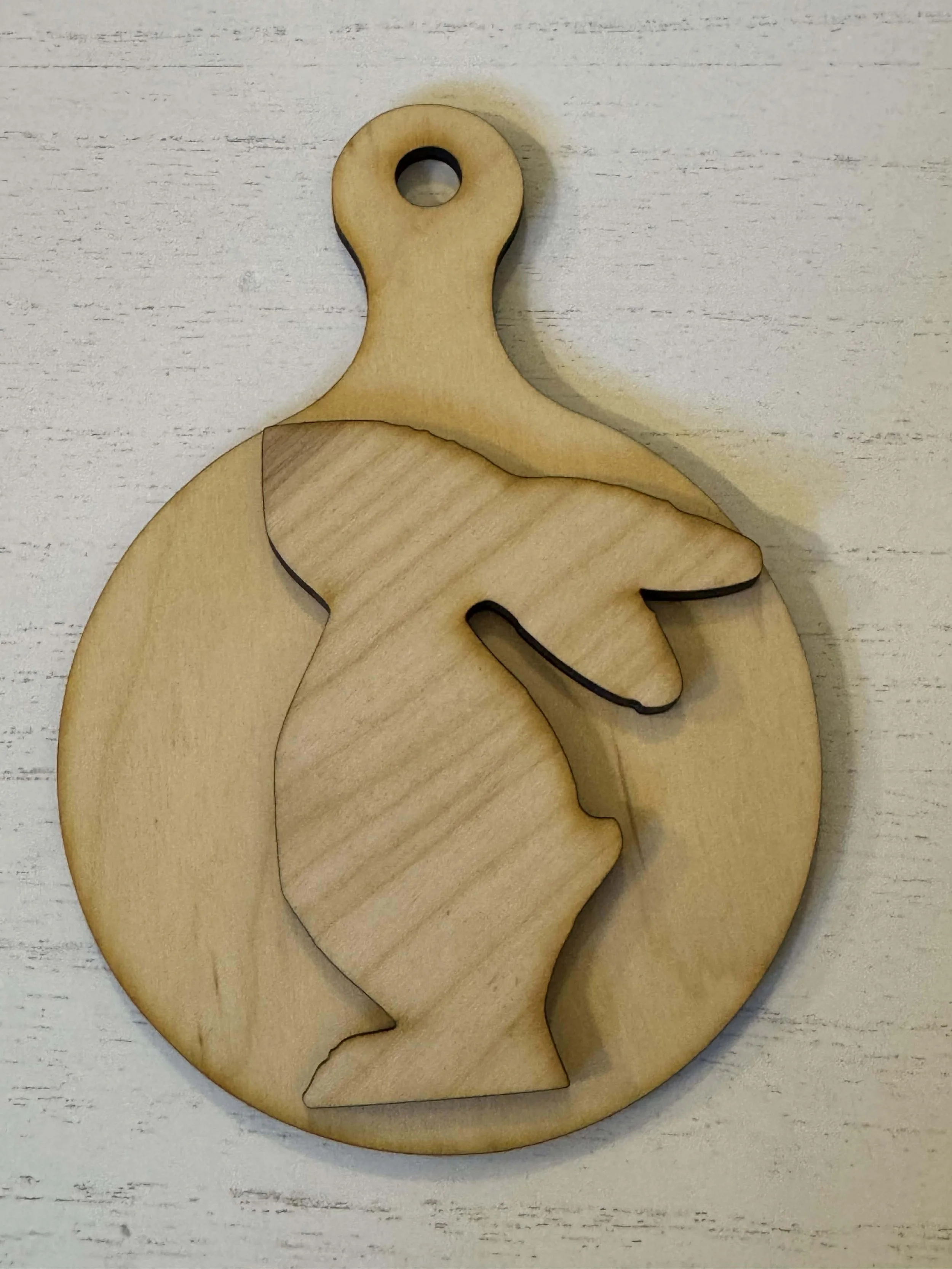 6 inch cutting board with bunny set