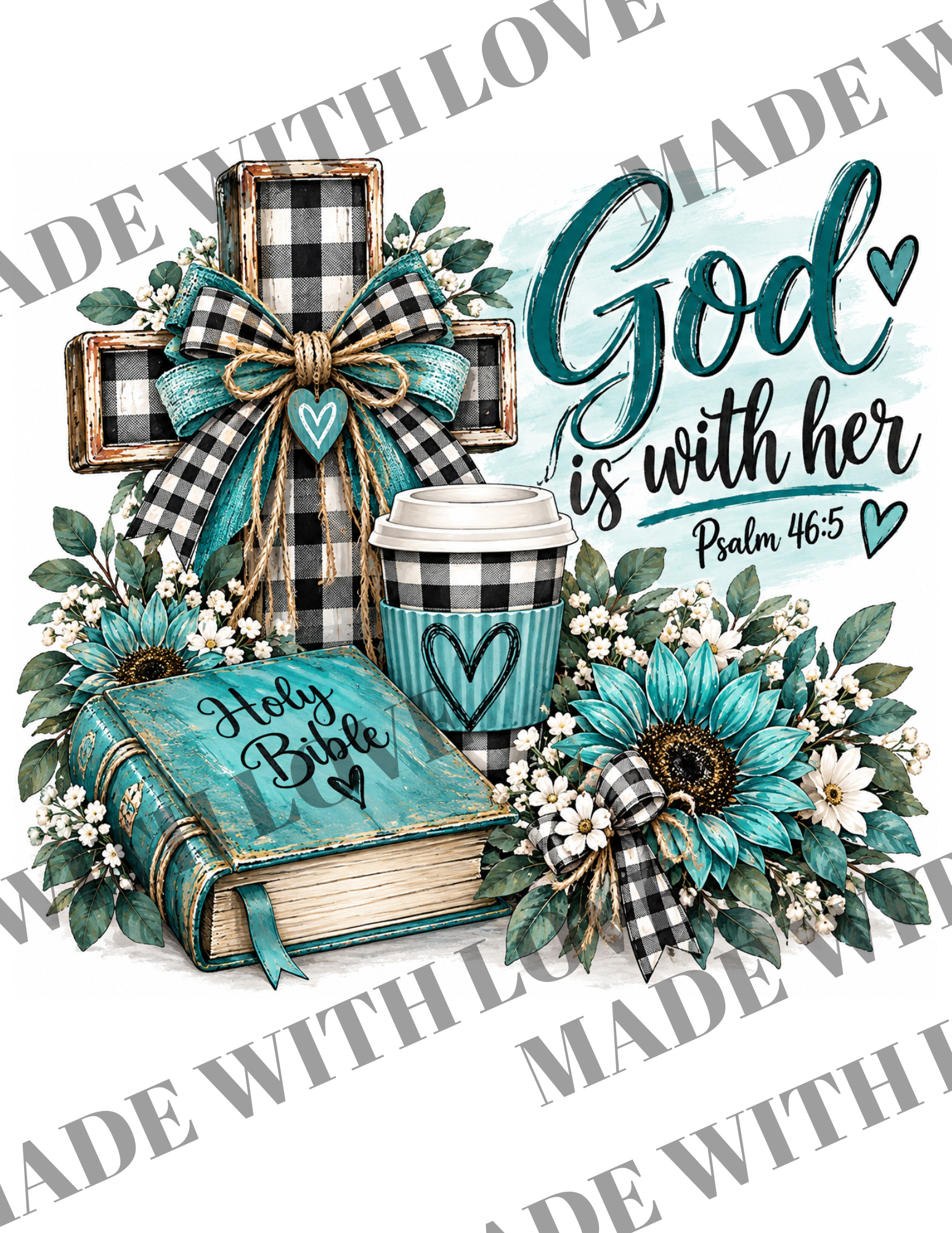 God is with her TEAL DOWNLOAD PRINT