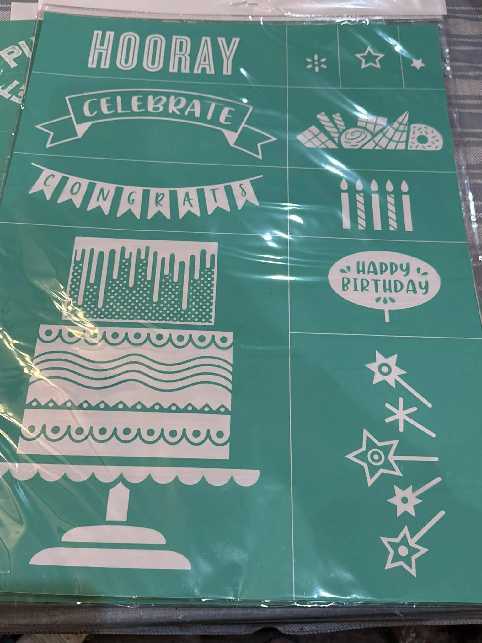 Birthday cake stencil 24x18