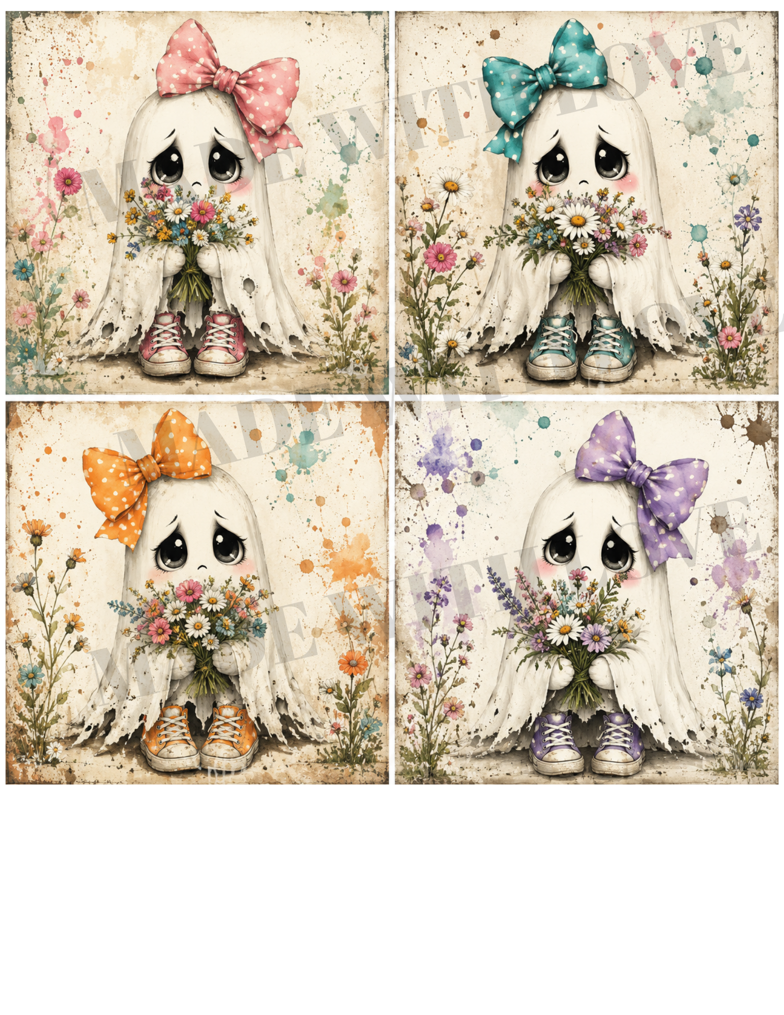PRINT at HOME sad ghosts sheet DOWNLOAD ONLY