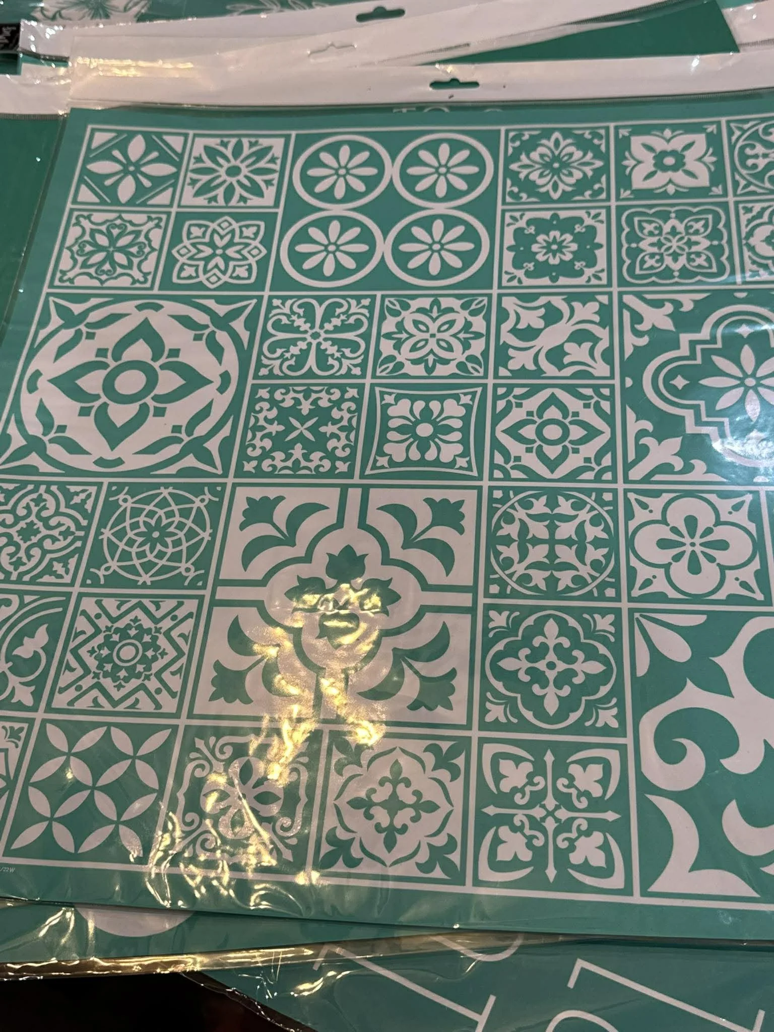 farmhouse block pattern stencil