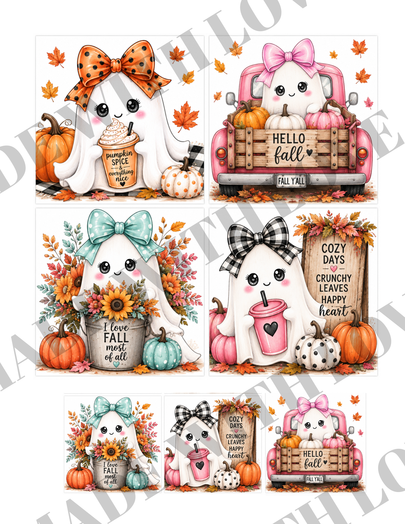 Ghost prints set of 4 DOWNLOAD ONLY