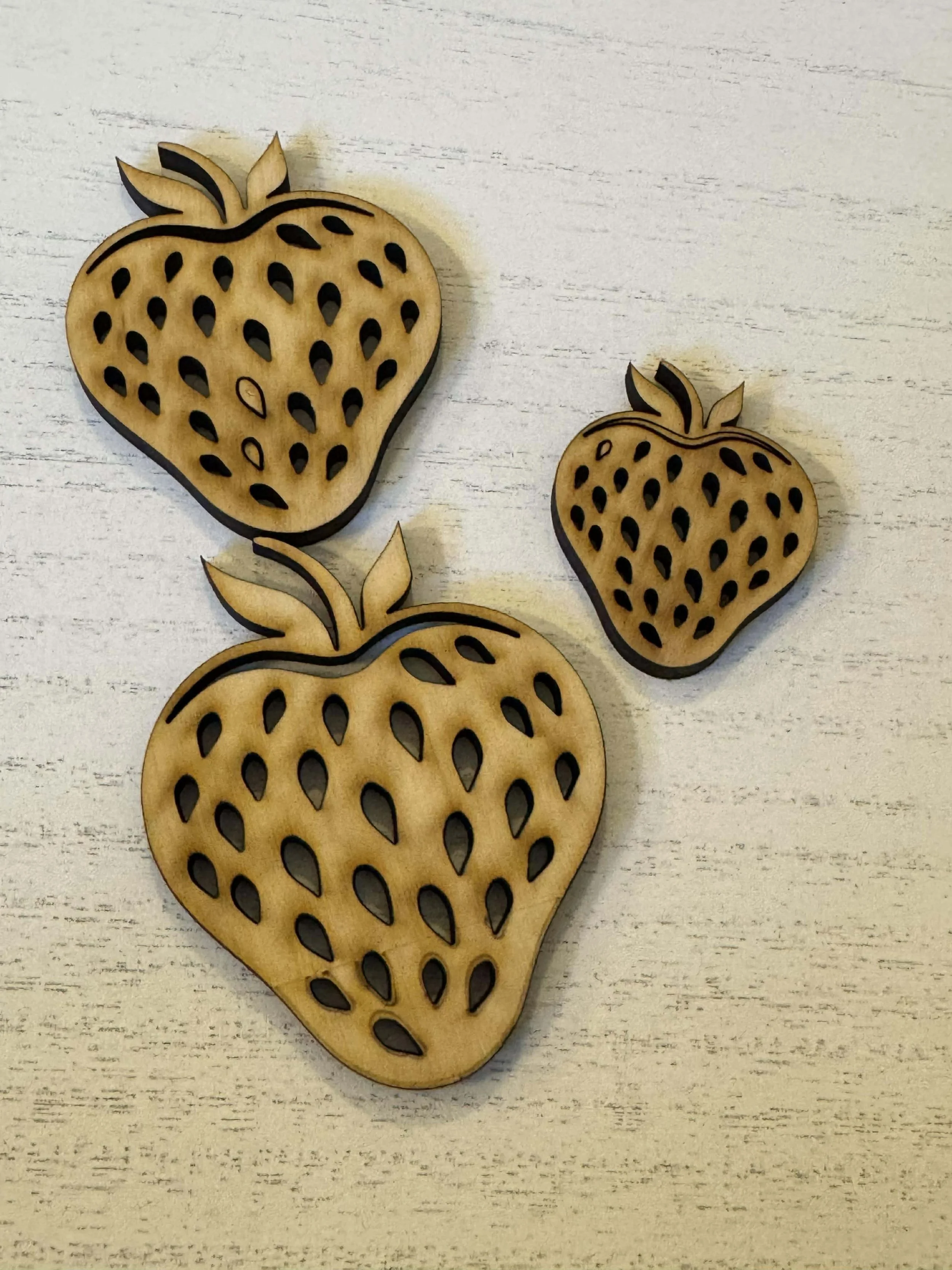Strawberries set of three 3 inch down