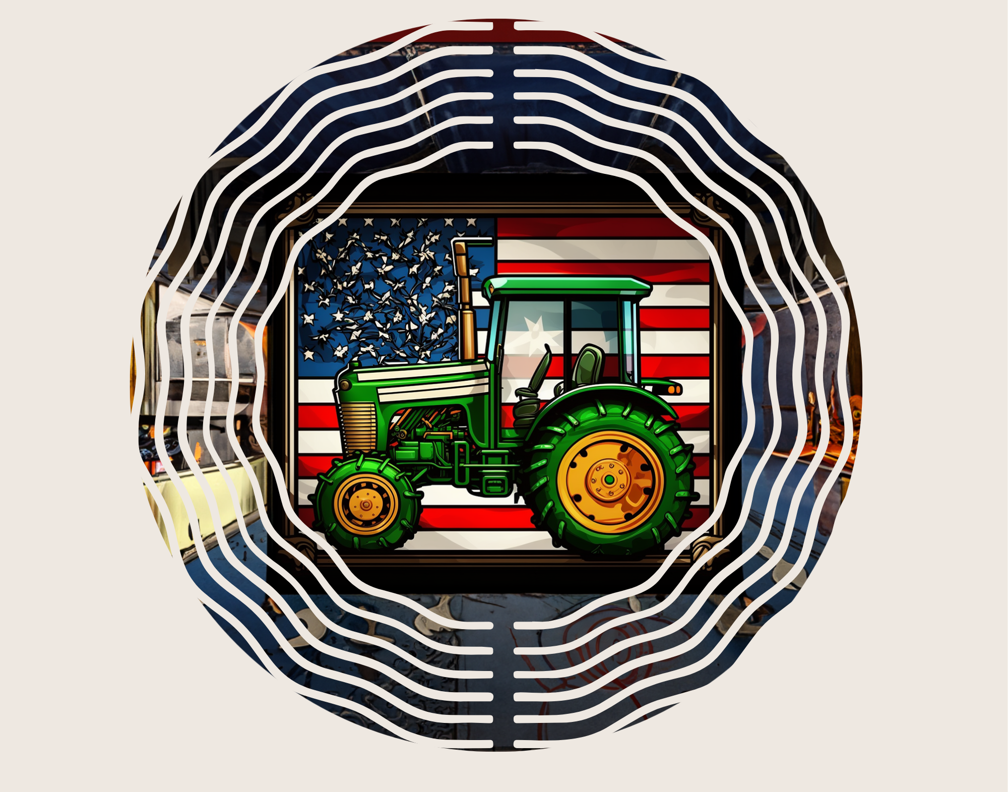 Tractor wind spinner 10 inch metal