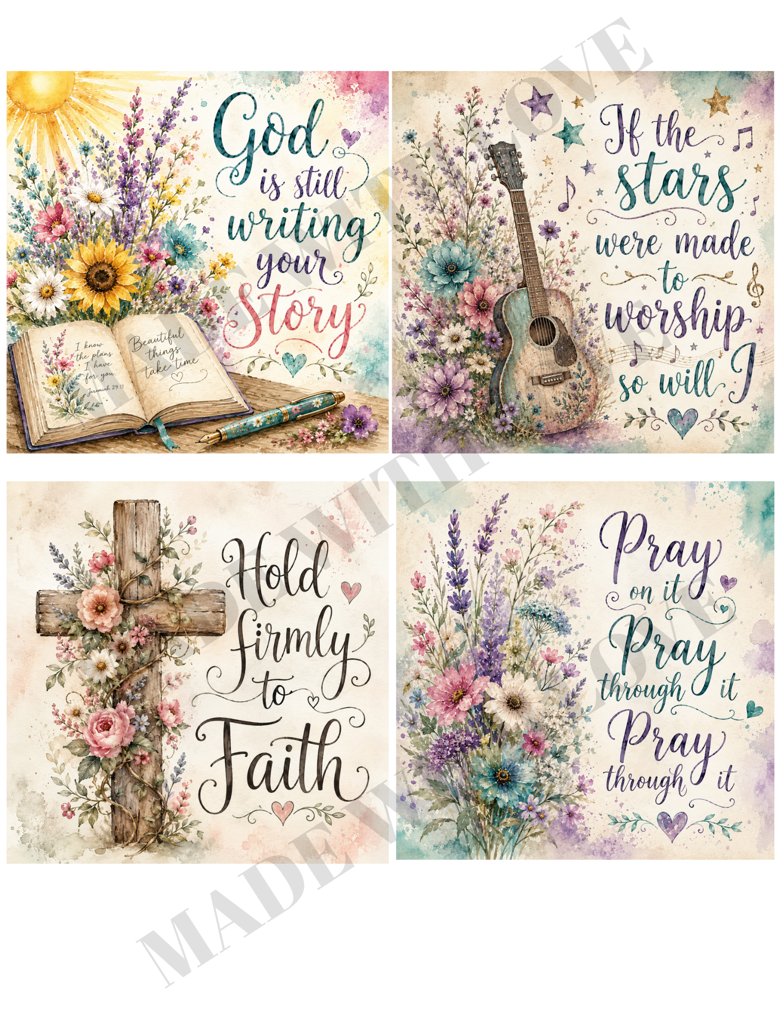 YOU PRINT at HOME Faith based set of 4 DOWNLOAD ONLY