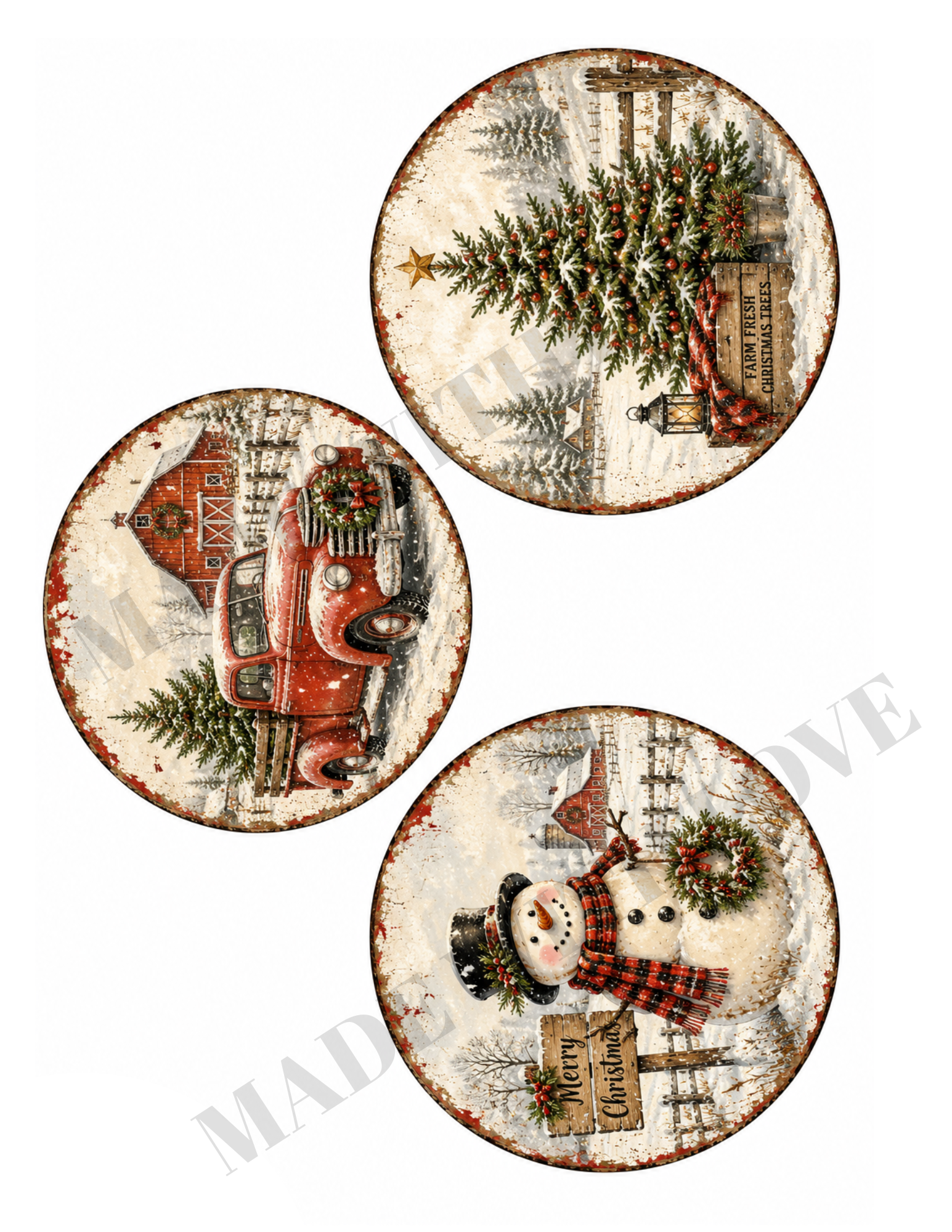 YOU PRINT at home vintage ornaments printable