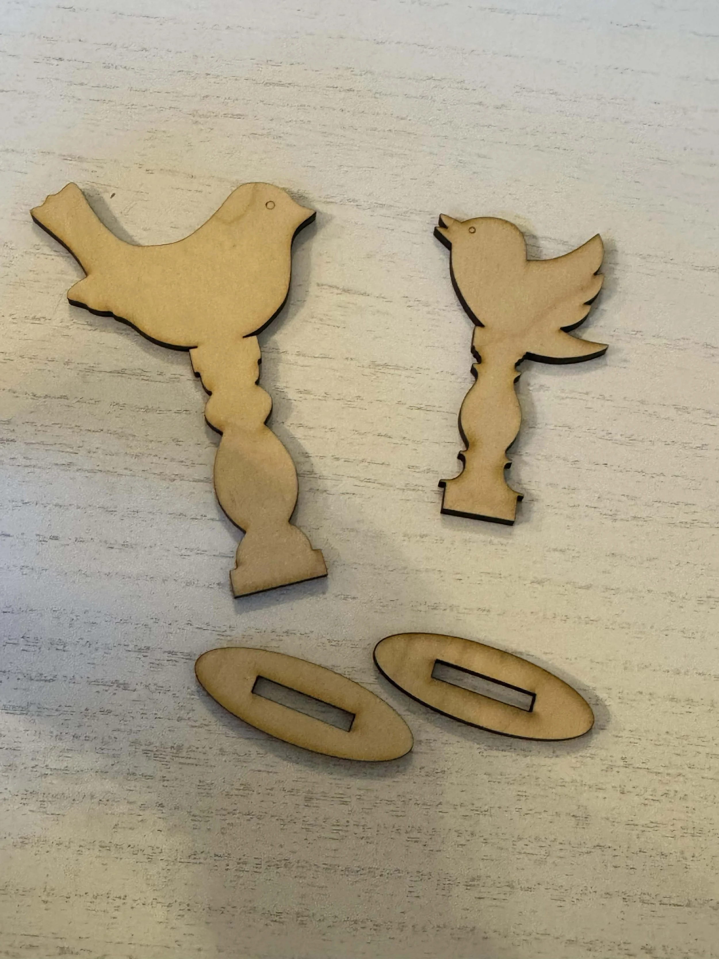 Bird set with stands 6 inch