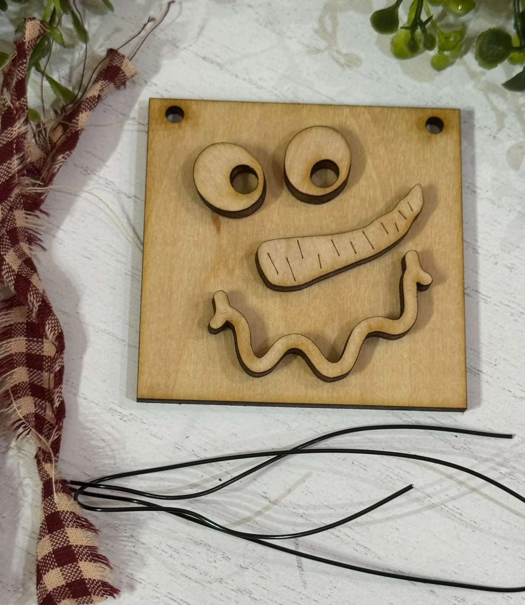 3x3 Snowman face wood kit