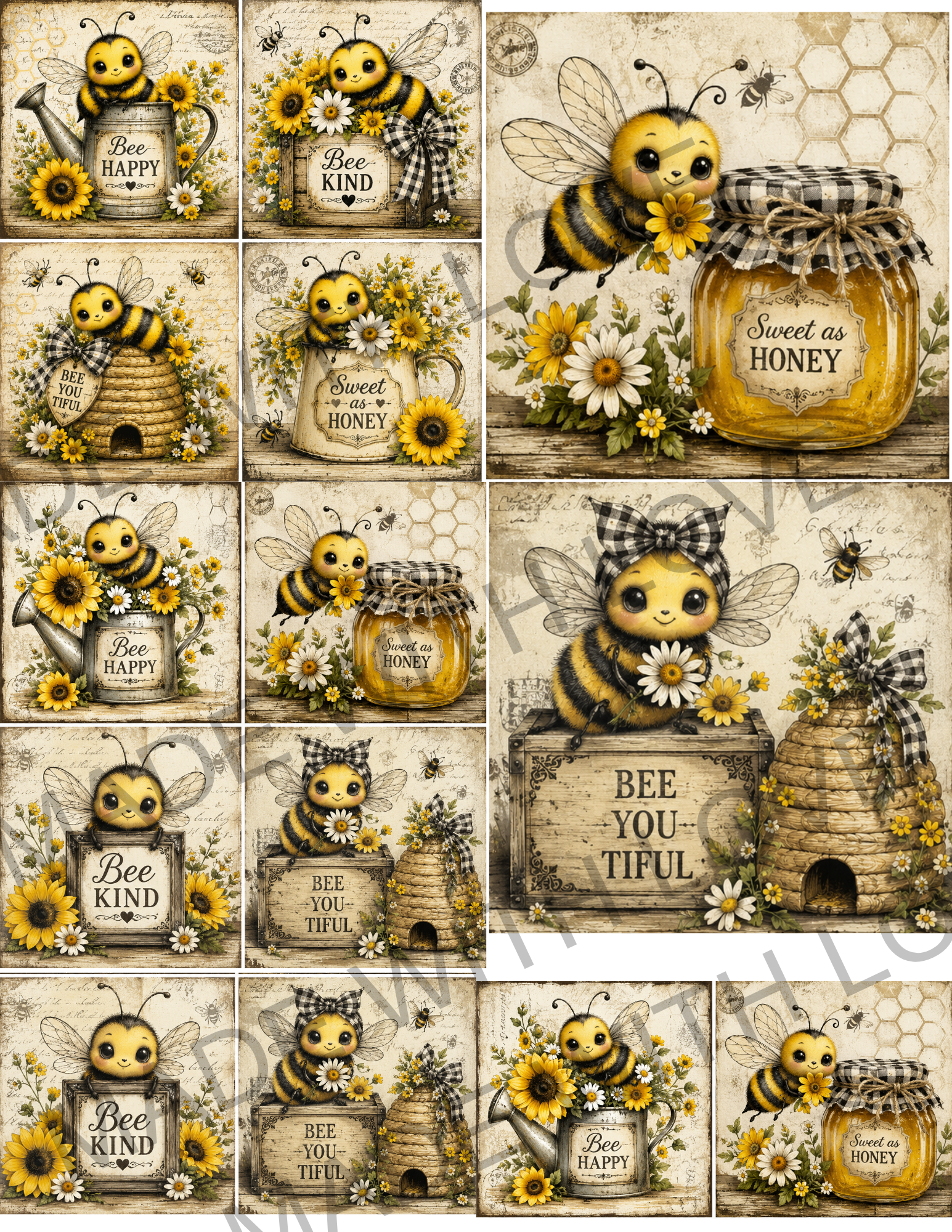 BEE prints DOWNLOAD ONLY 2x2 and 4x4 set