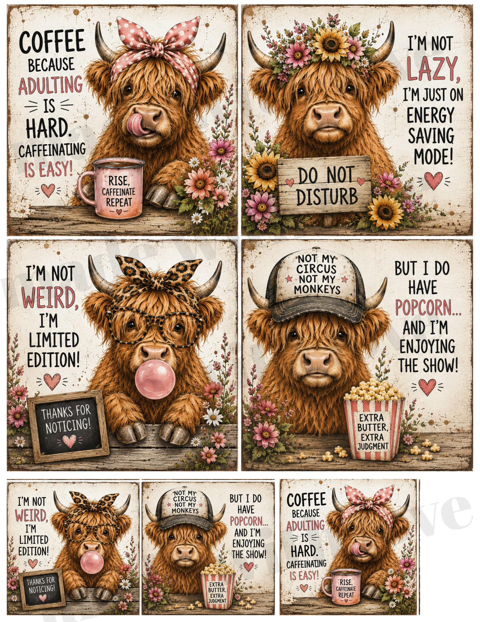 FUN Cow prints set DOWNLOAD ONLY