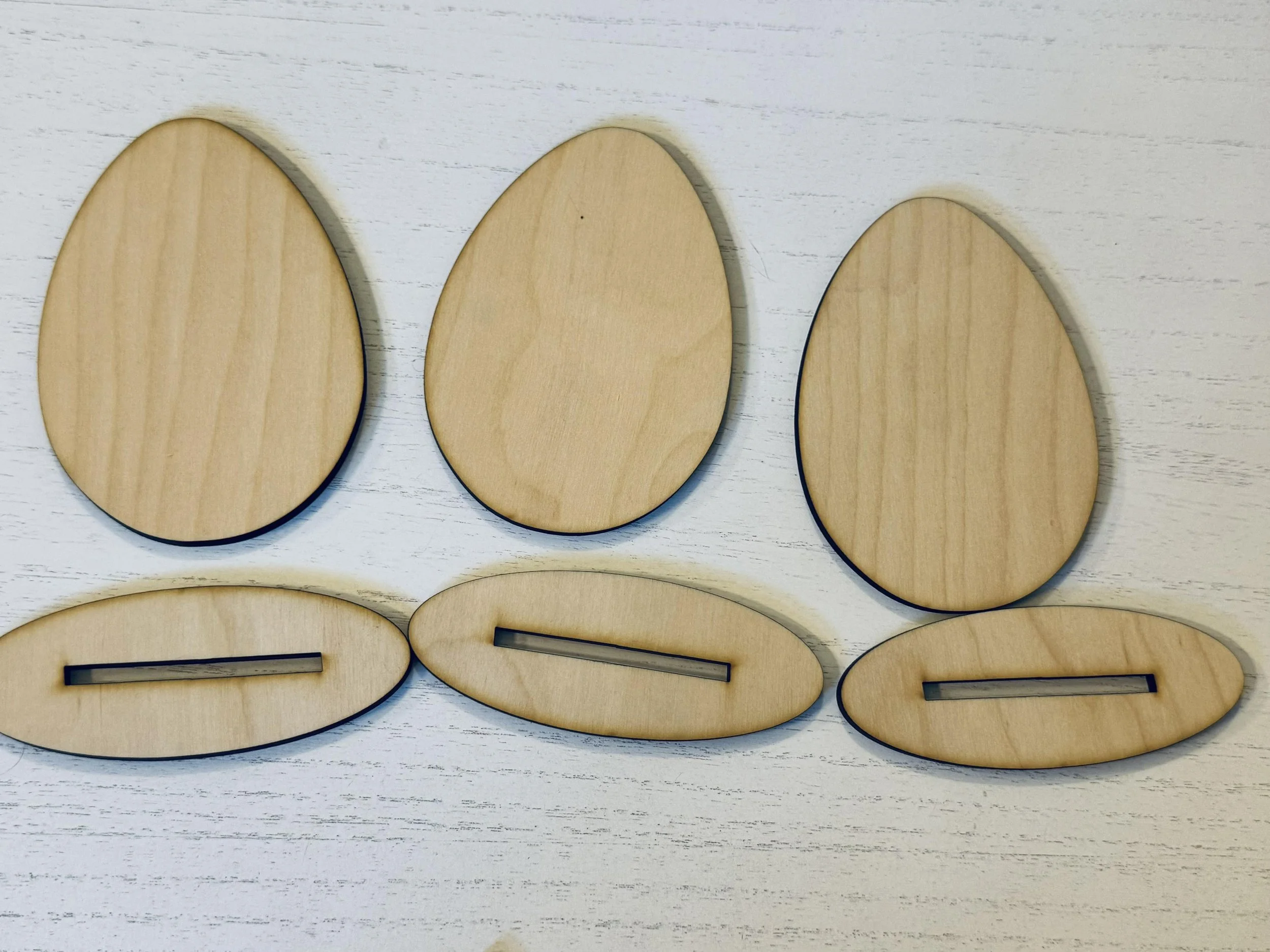 Egg set of three 5 inch with stands