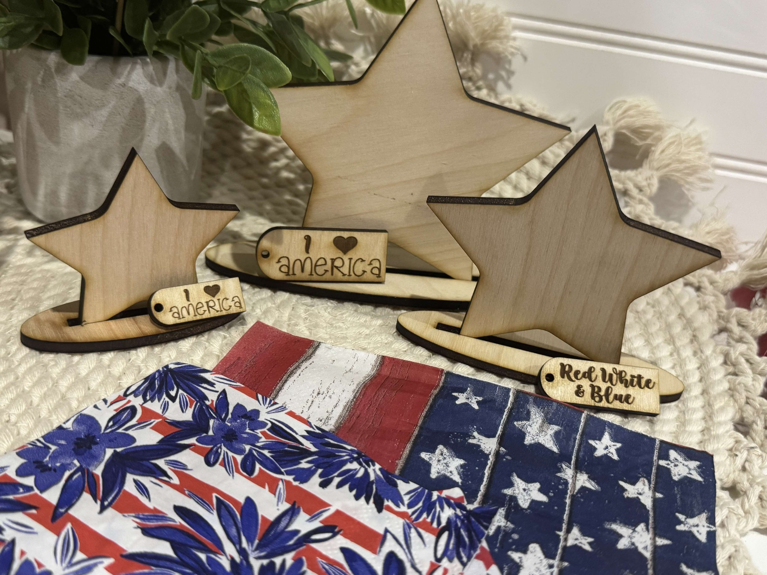 Three stars with stands