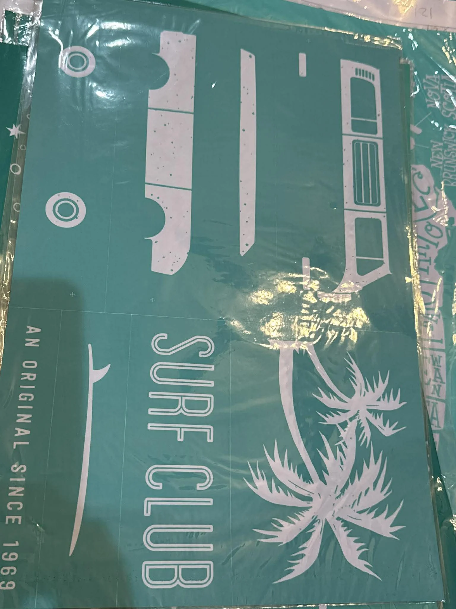 surf club van stencil 12x18