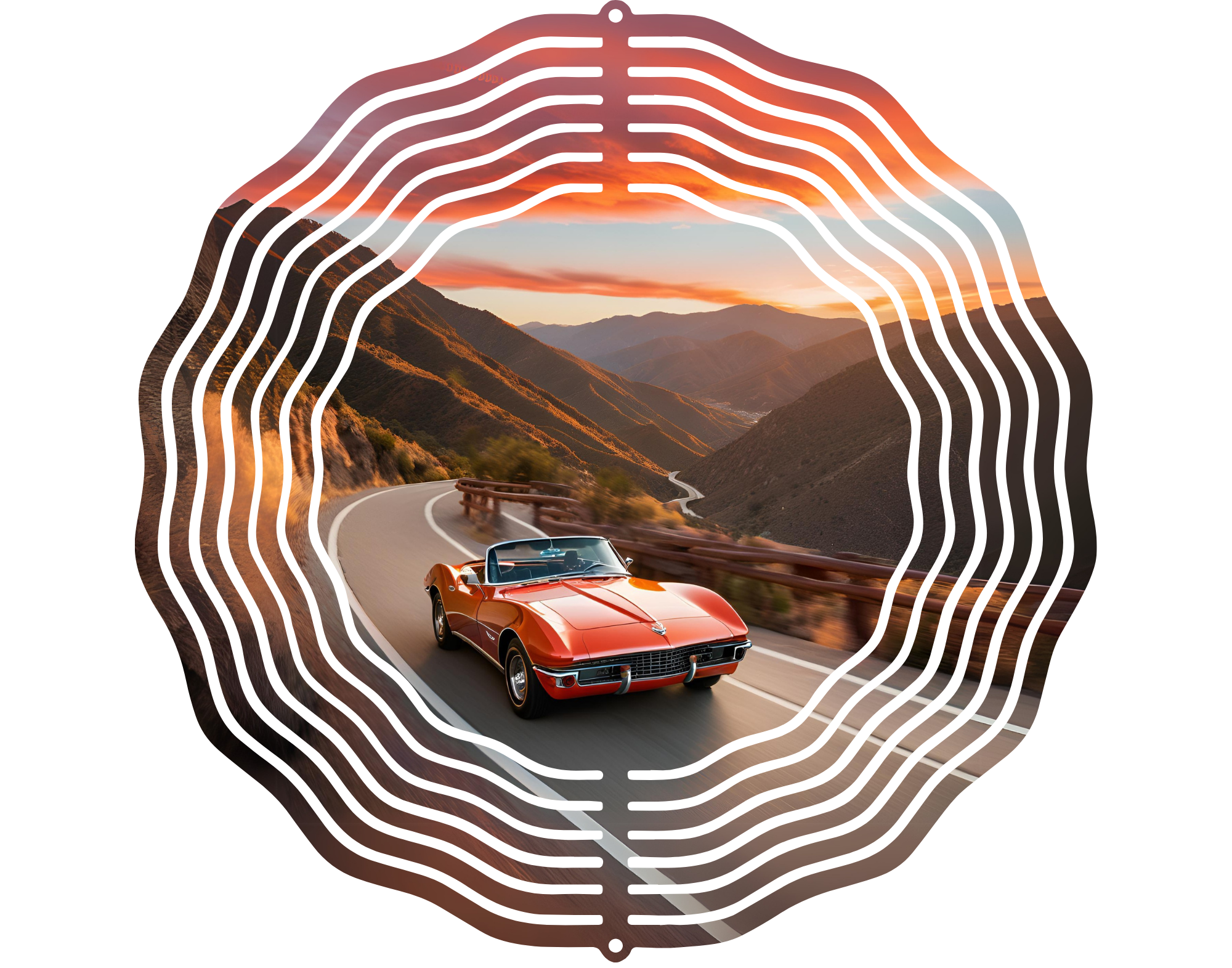 Corvette car 10 Inch wind spinner