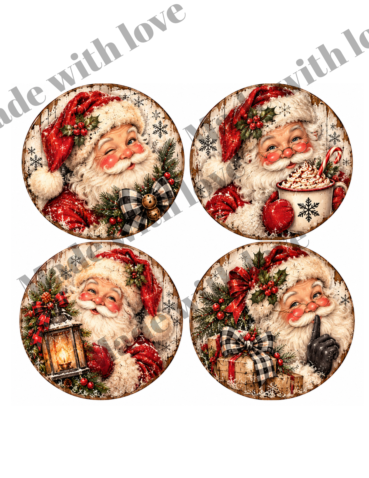 Vintage Santa Print download only