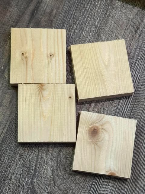 3.5x3.5 wood cutout set of 4 WOOD ONLY