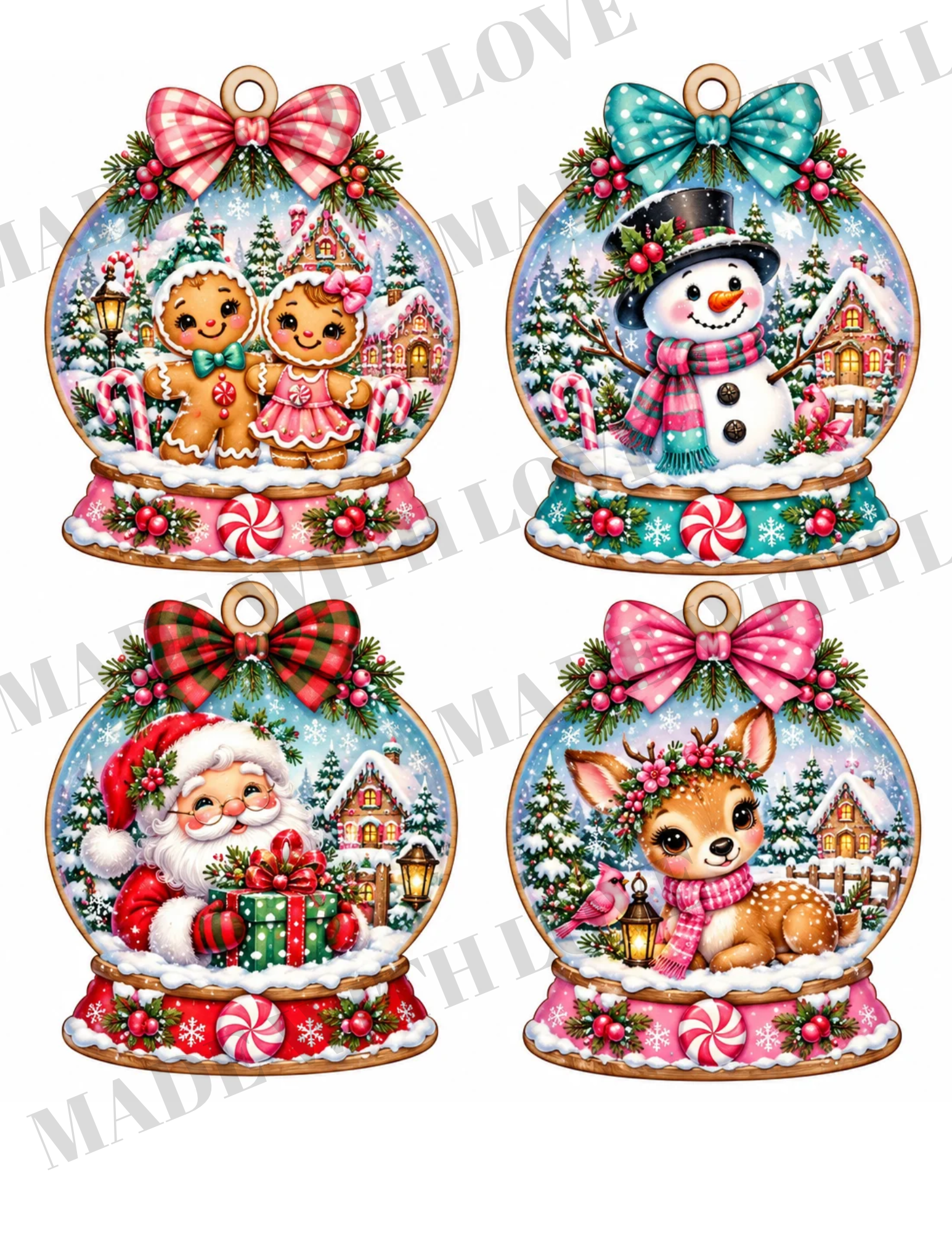 Christmas Globe print 4.5 inch  download only