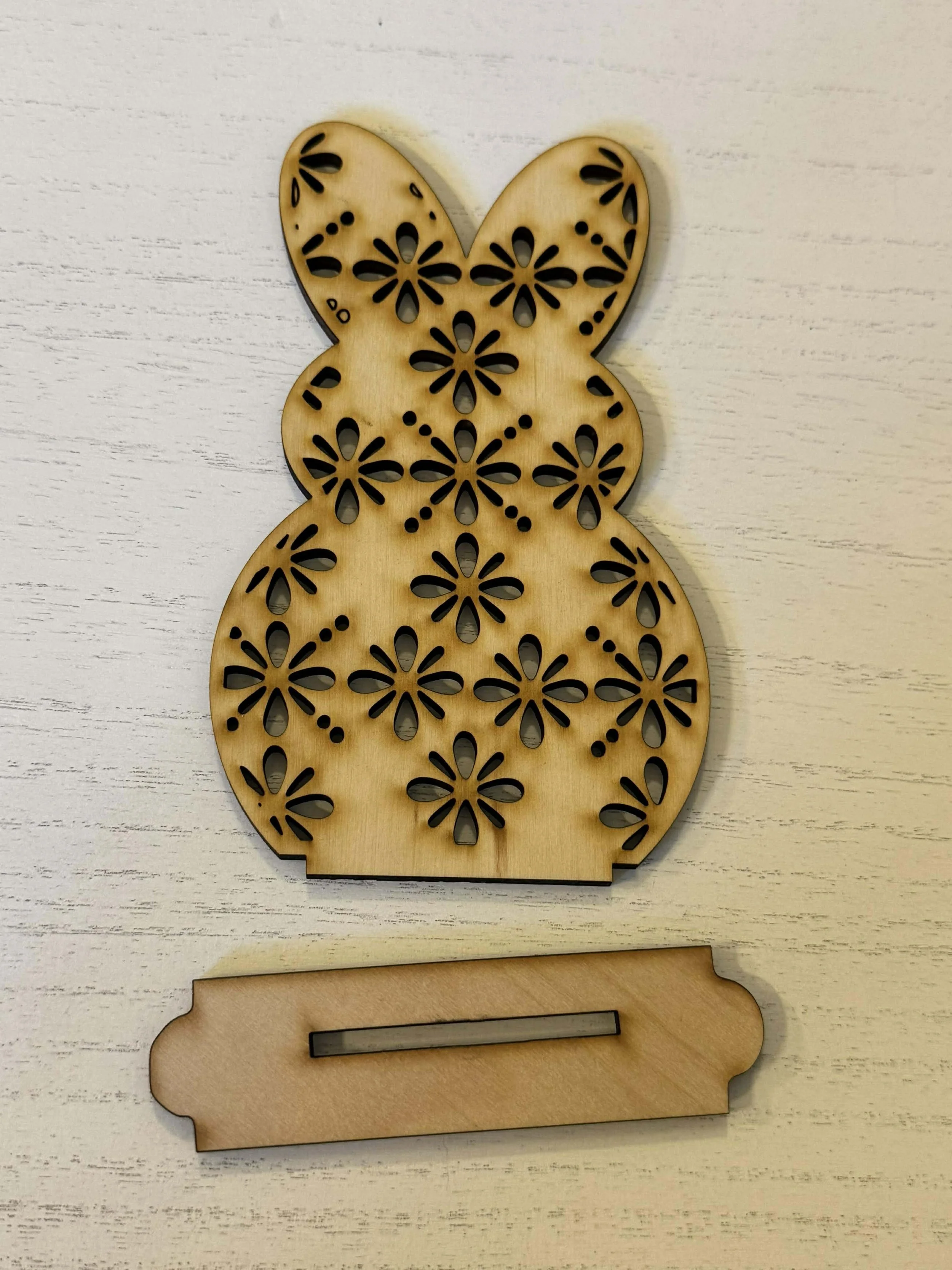 Floral Bunny with stand 6.5 inch