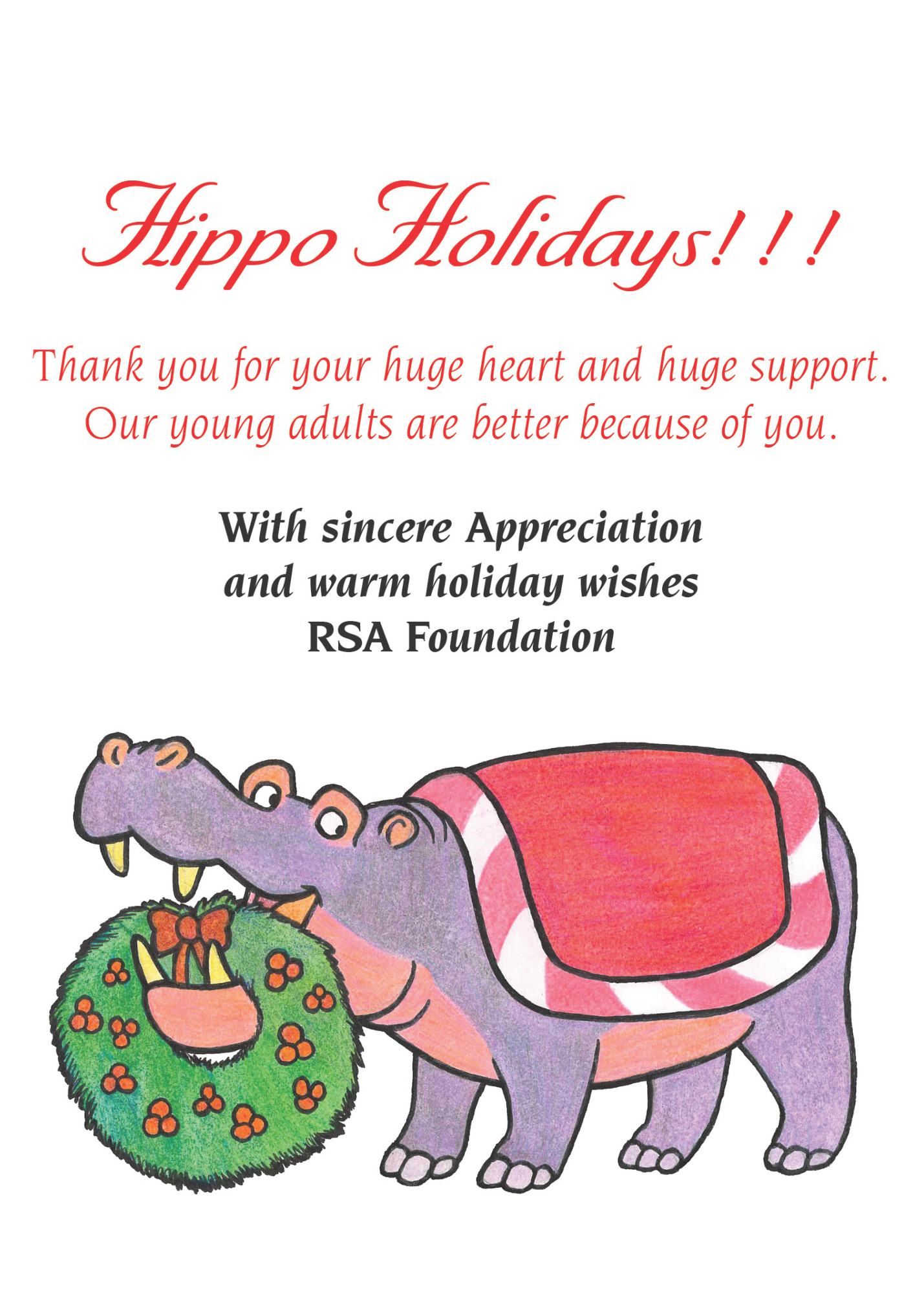 Hippo Holidays from the RSA Foundation