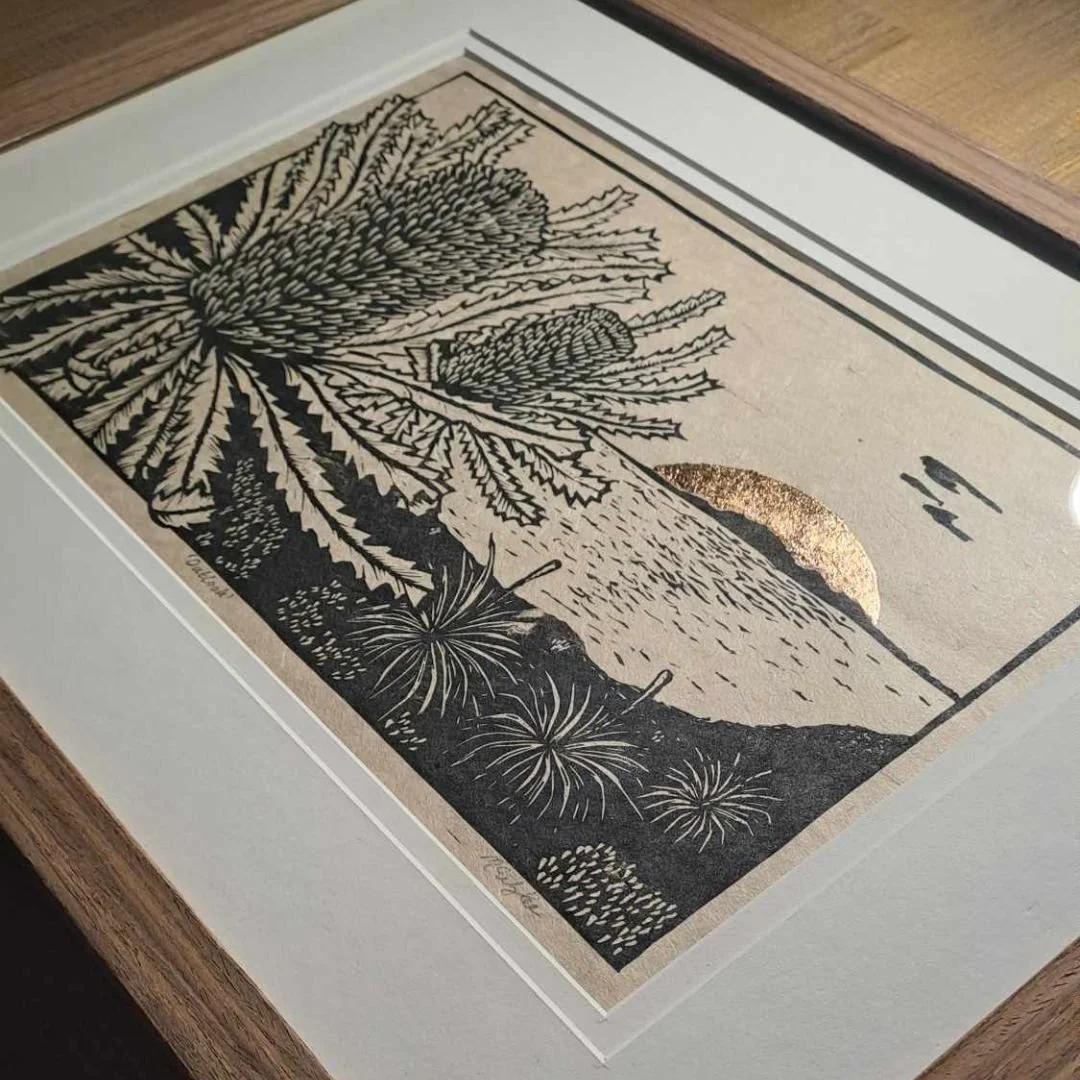 Lino Print Outlook by Megan Ruby Lee — Wilderess Designs
