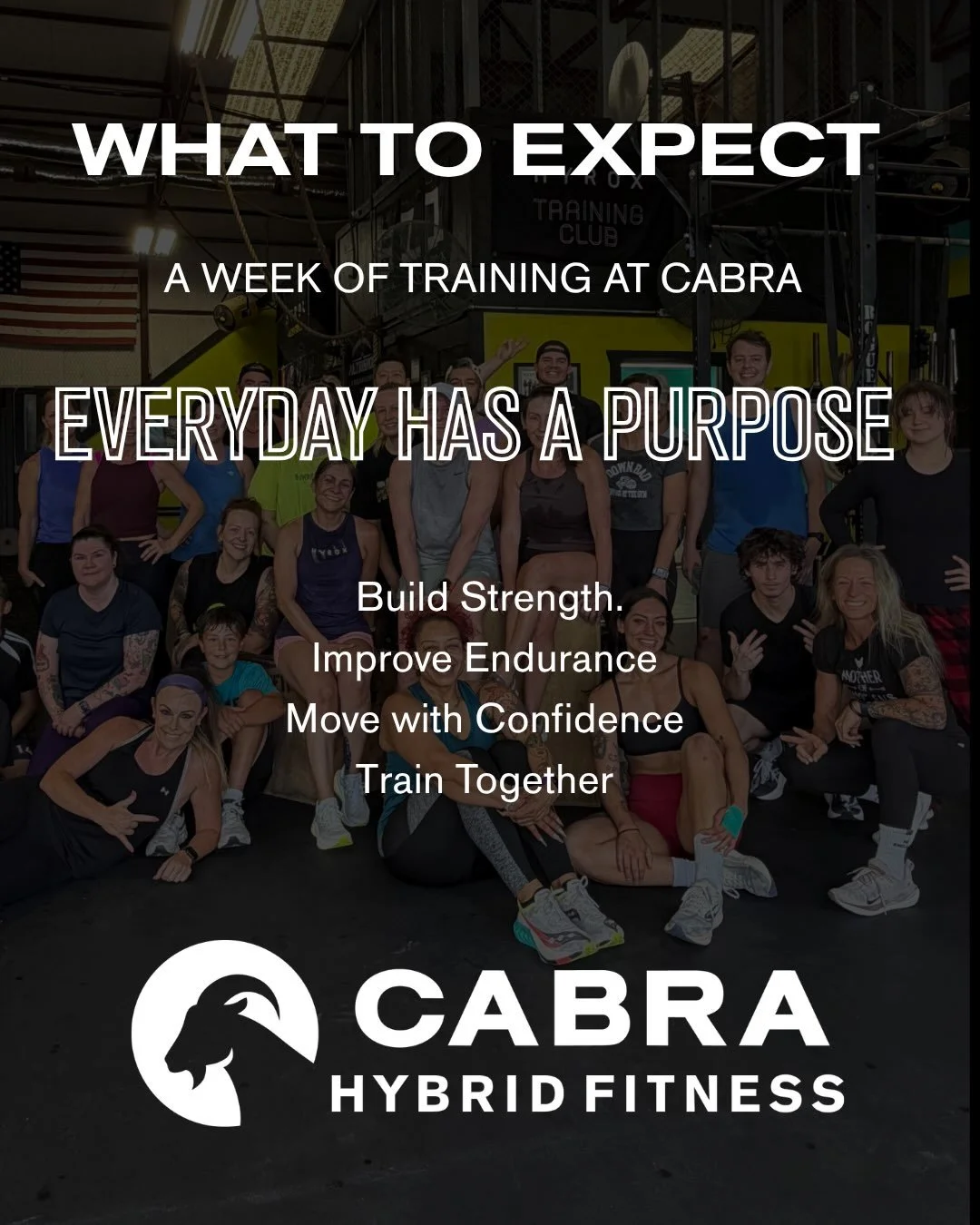 What does a week of training at CABRA look like? 👀

🏋️ Strength.
🏃 Endurance.
⚡ Power.
🔥 Hybrid training.
🤝 And a community that makes all of it better.

Every class has a purpose. Every day brings something different. And together, it all build