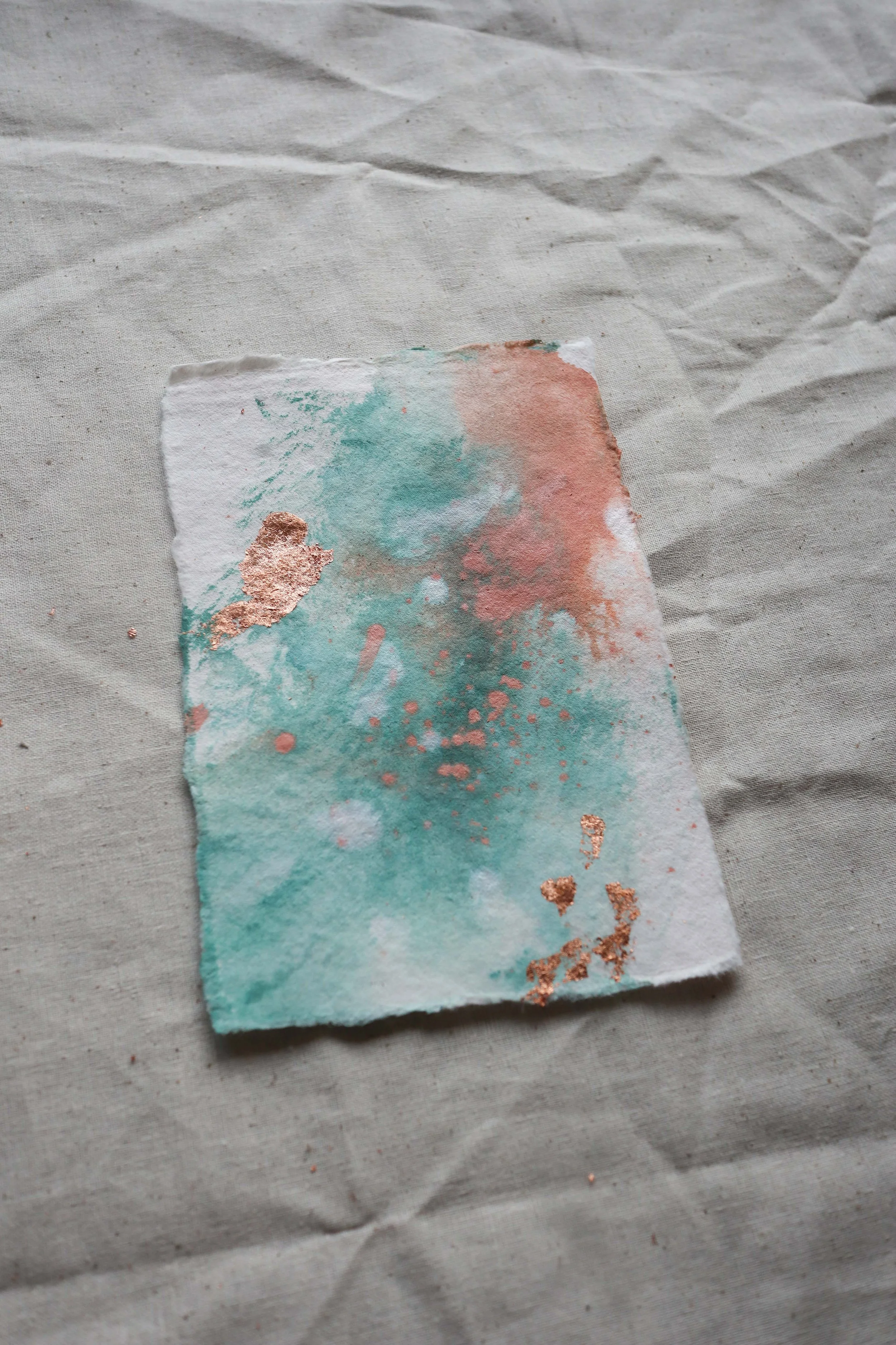 #23 Mini abstract on handmade paper