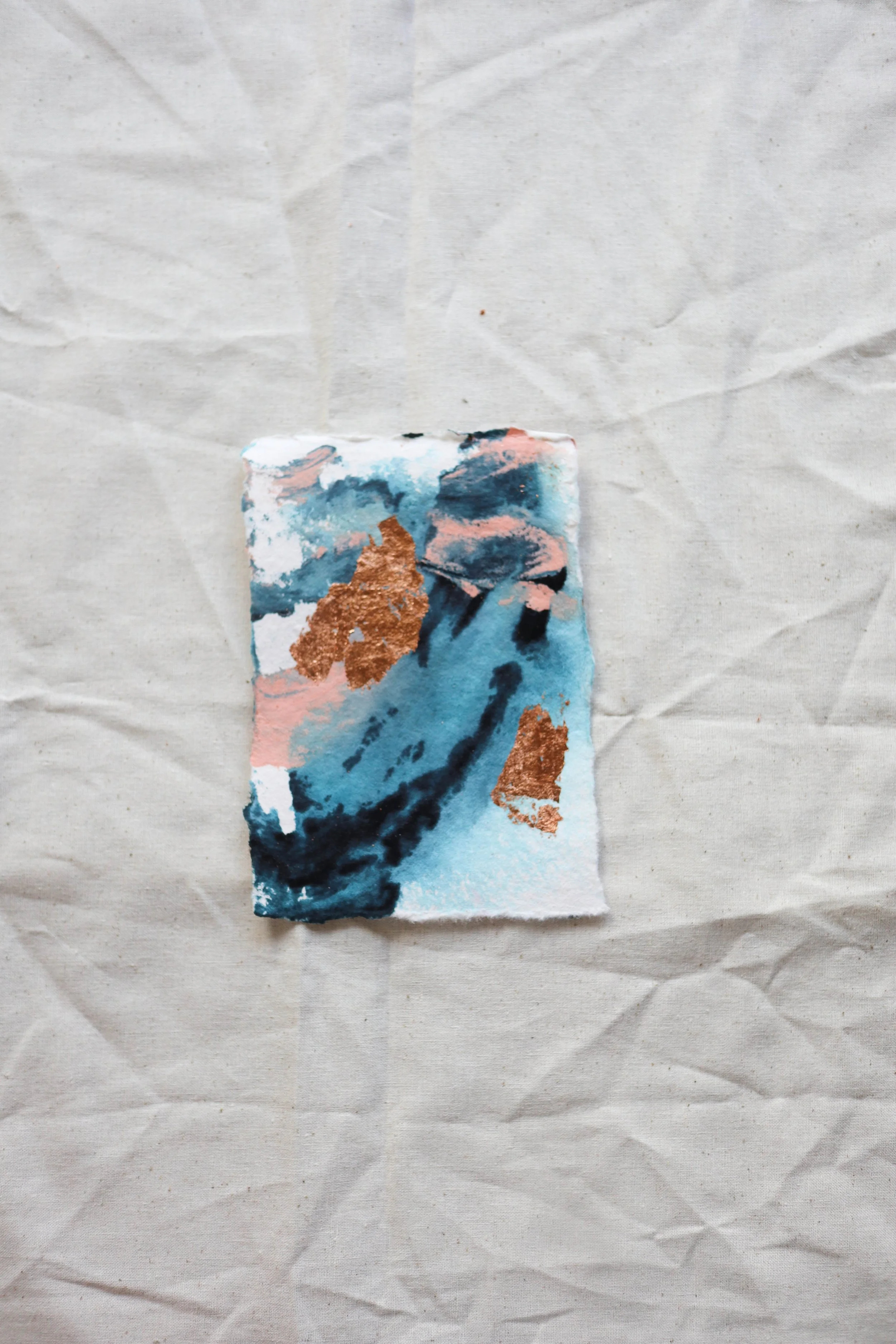 #7 Mini abstract on handmade paper