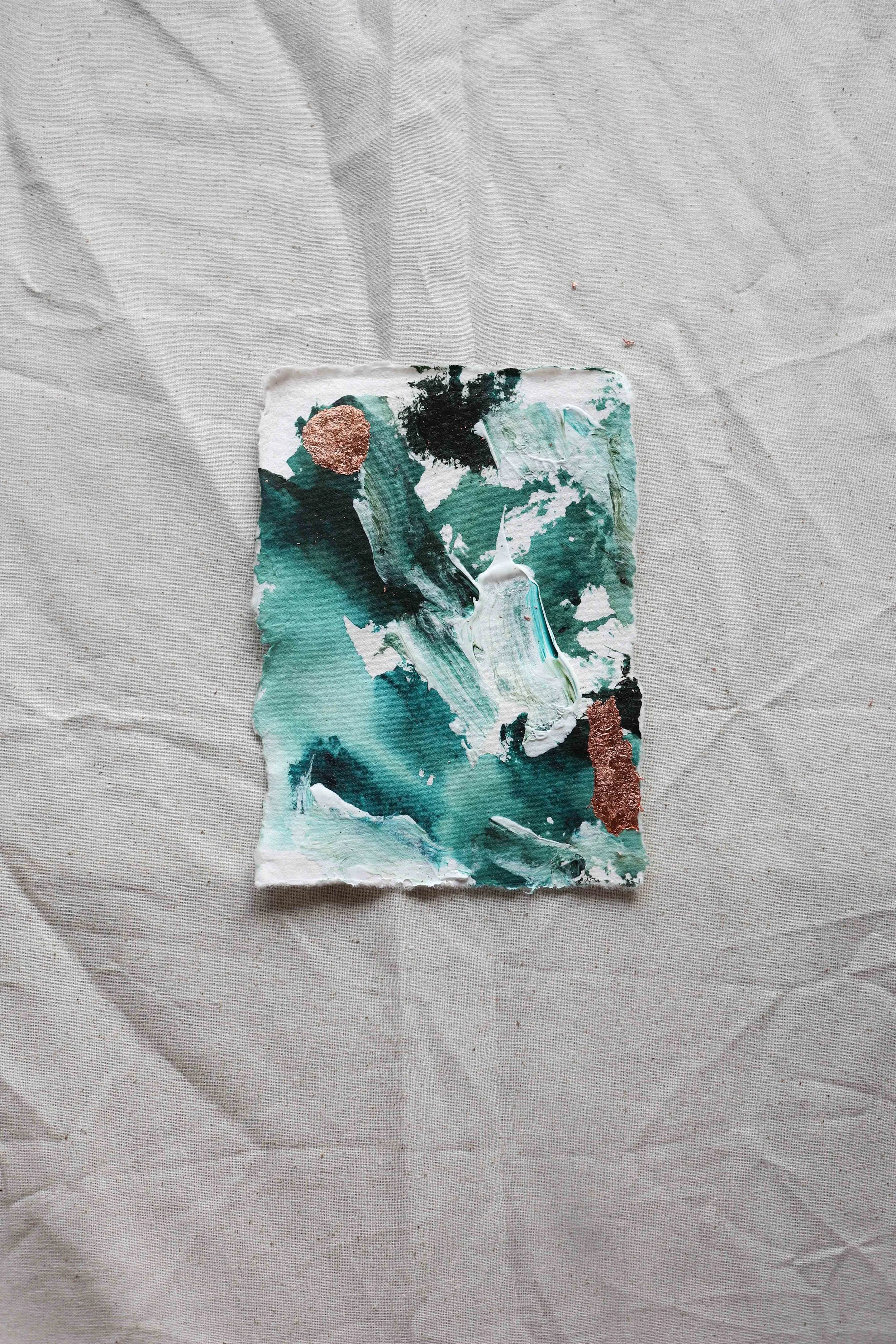 #20 Mini abstract on handmade paper