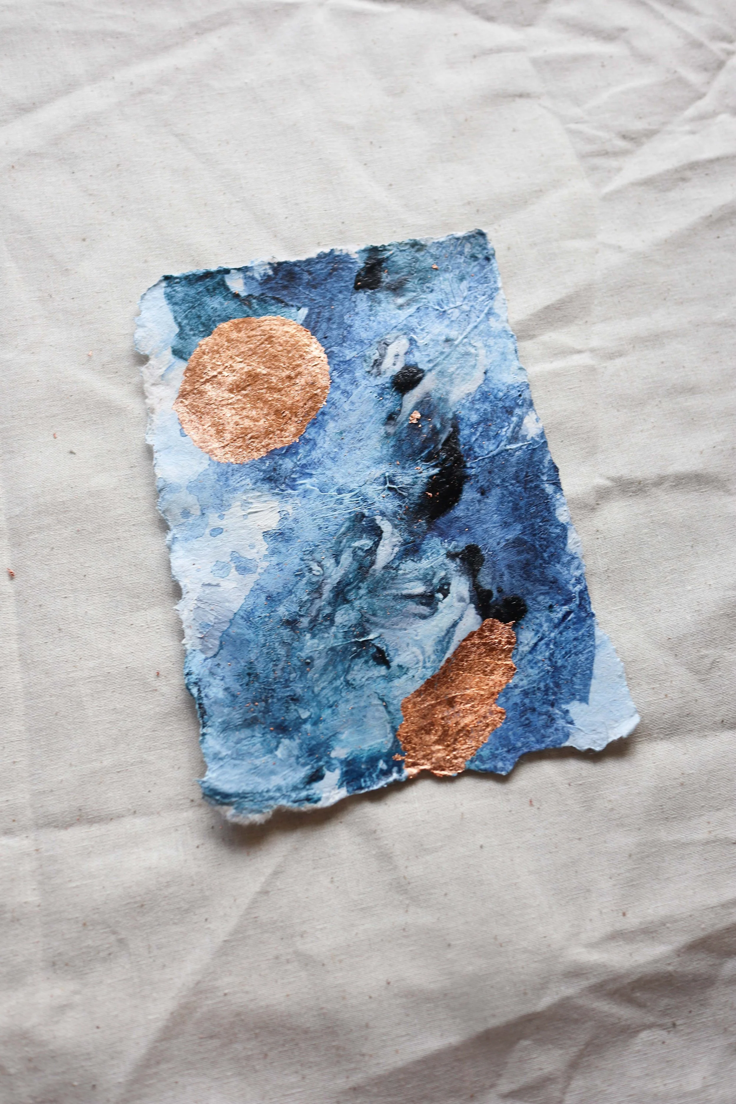 #24 Mini abstract on handmade paper